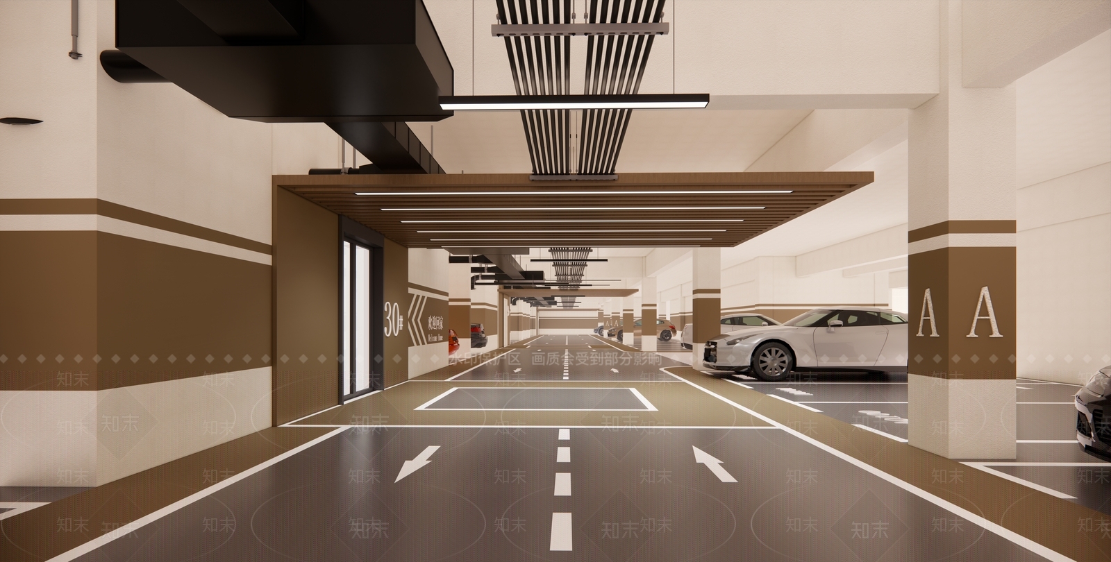 现代地下大堂入口SU模型下载【ID:1144486766】