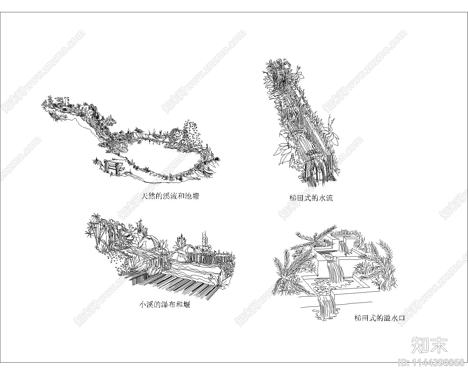 园林景观绿植小品cad施工图下载【ID:1144390868】