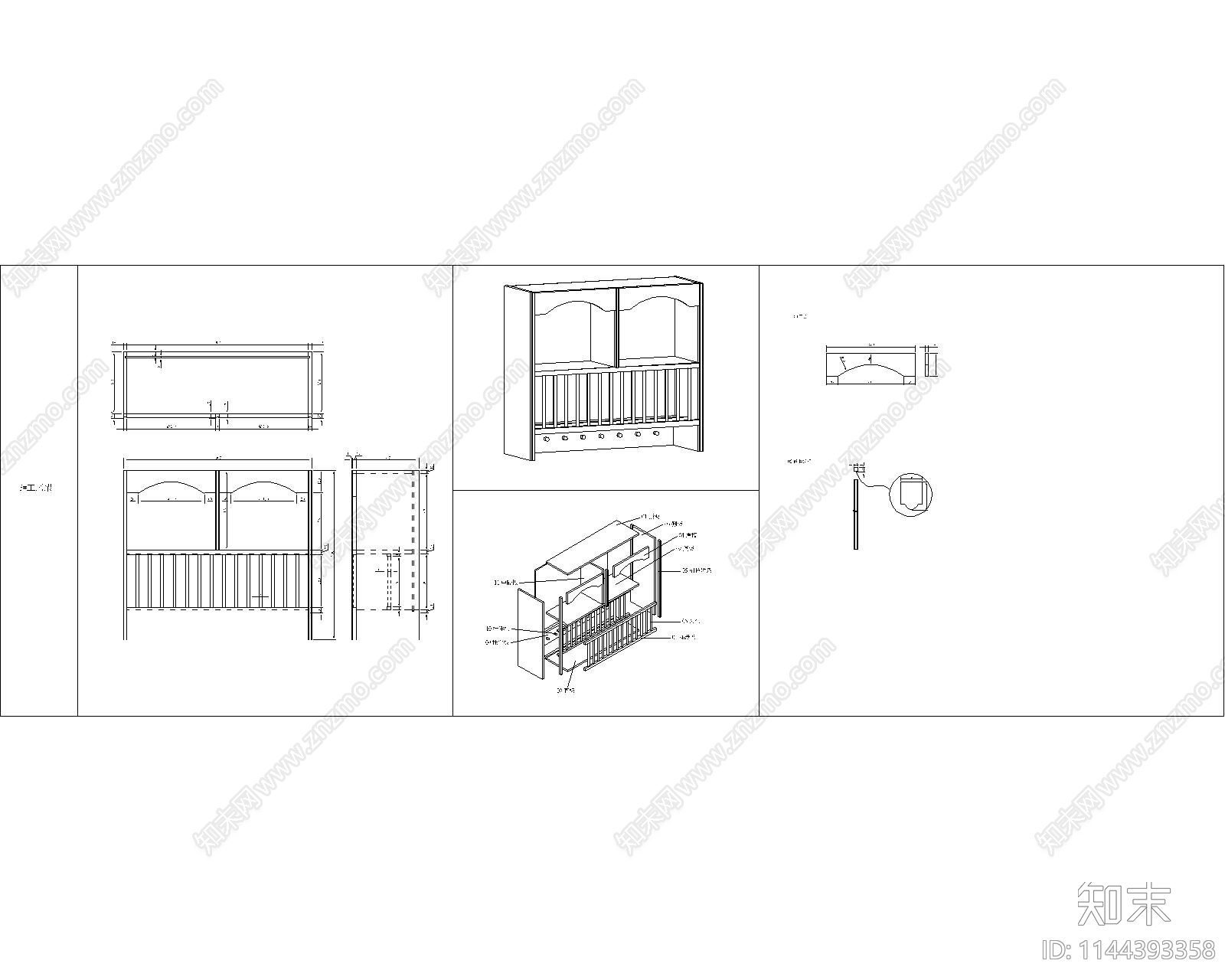 厨柜功能柜cad施工图下载【ID:1144393358】