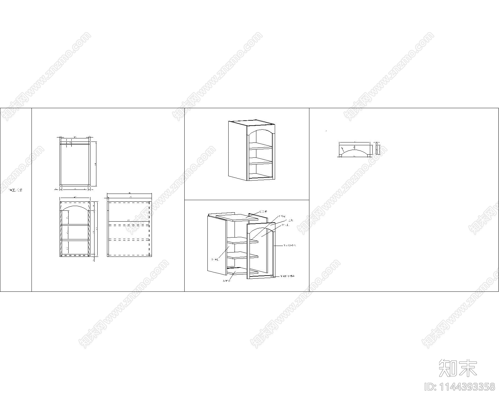 厨柜功能柜cad施工图下载【ID:1144393358】