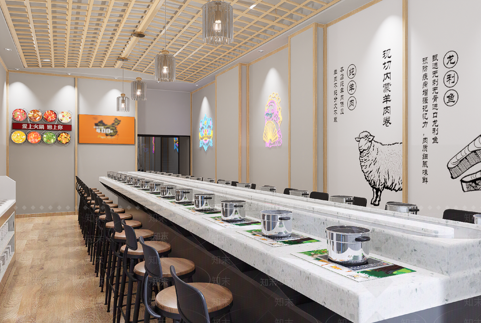 现代火锅店SU模型下载【ID:1144396583】