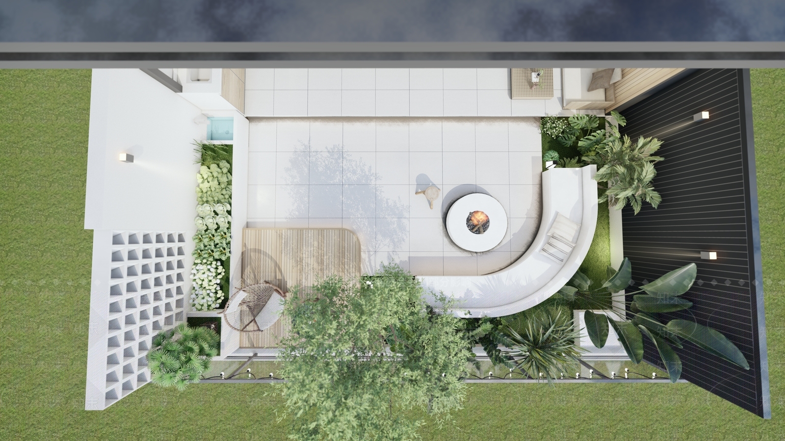 现代屋顶花园SU模型下载【ID:1144400671】