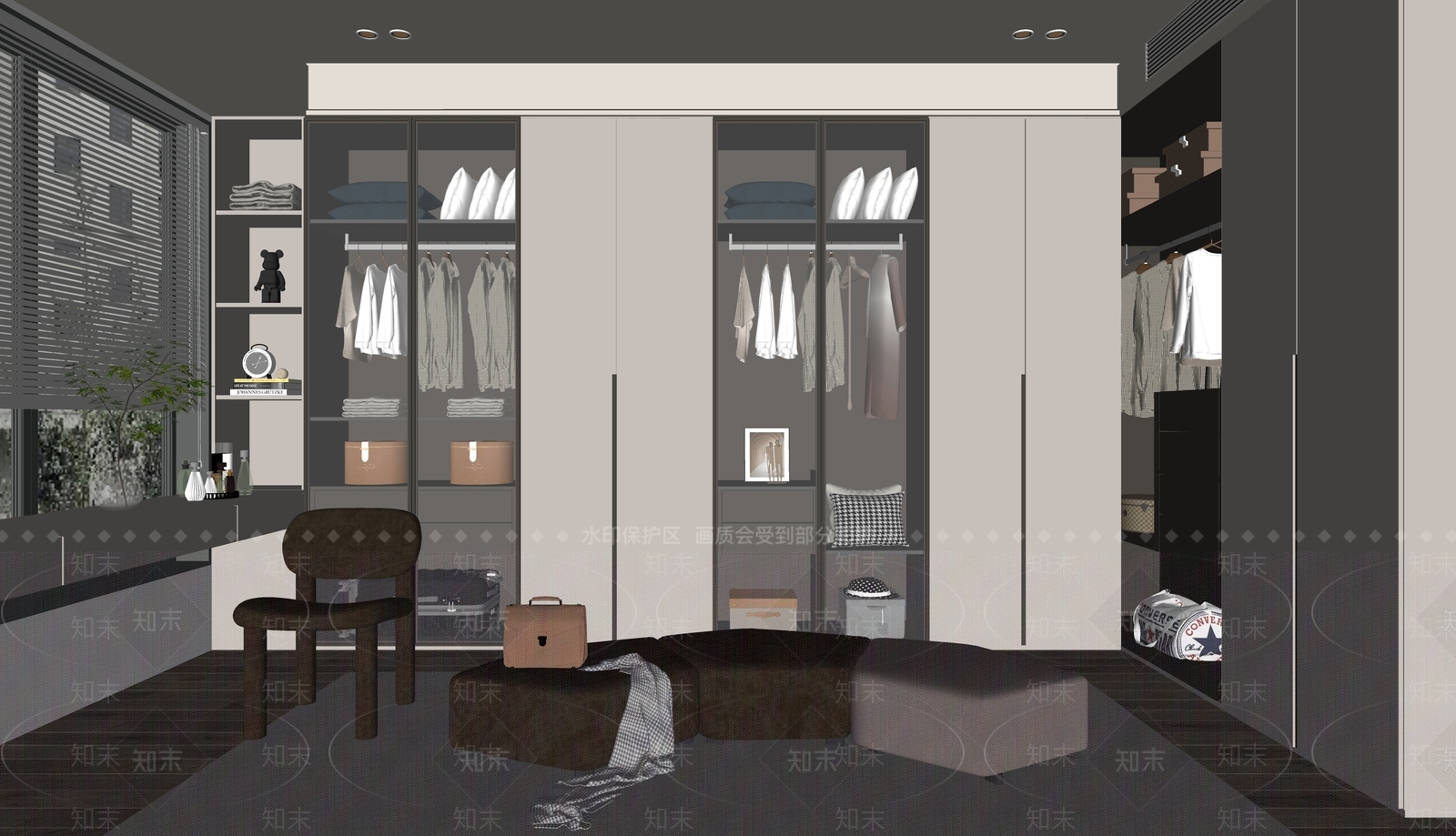 现代衣帽间SU模型下载【ID:1144401556】