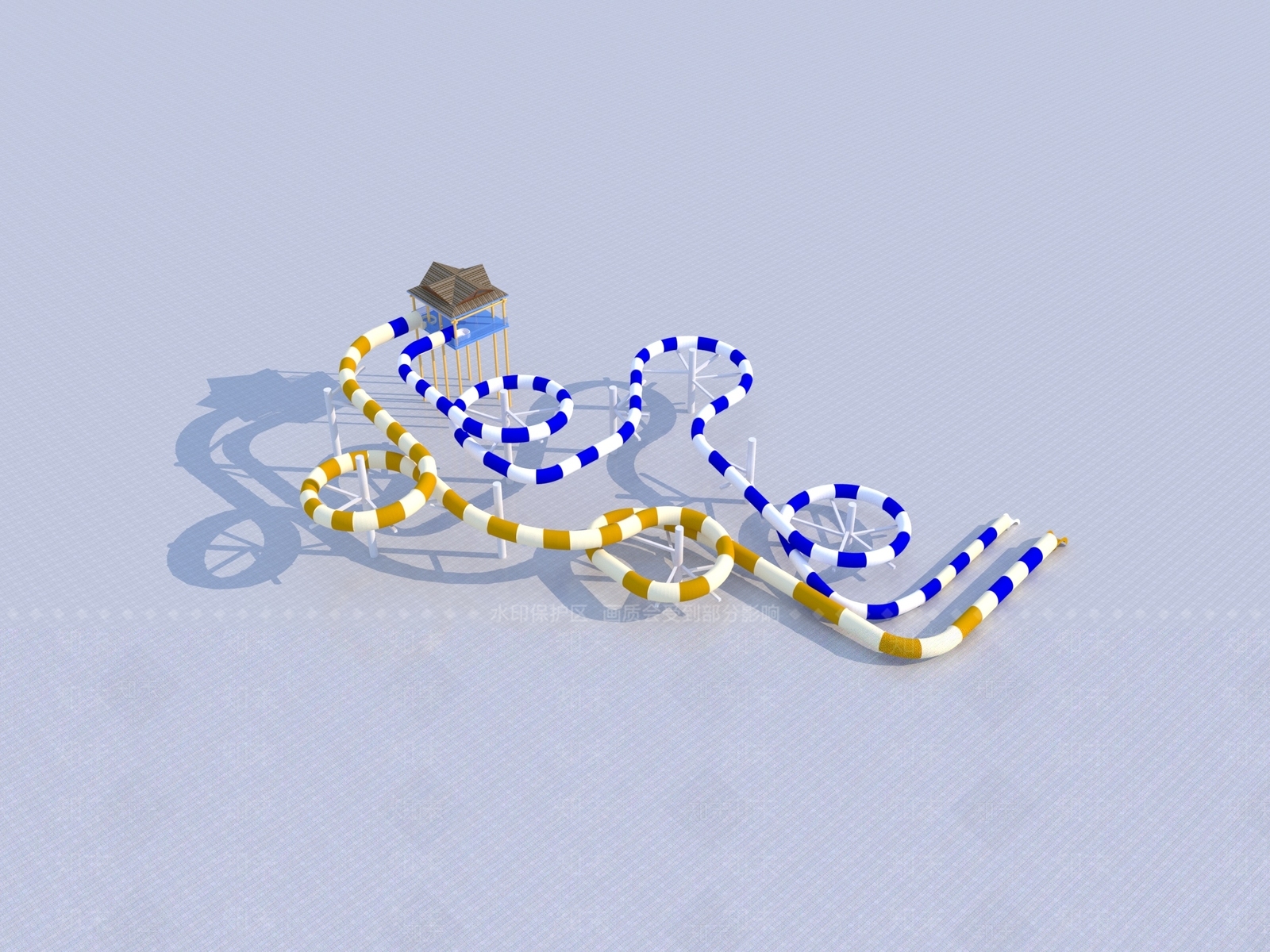 螺旋滑滑梯3D模型下载【ID:1144402109】