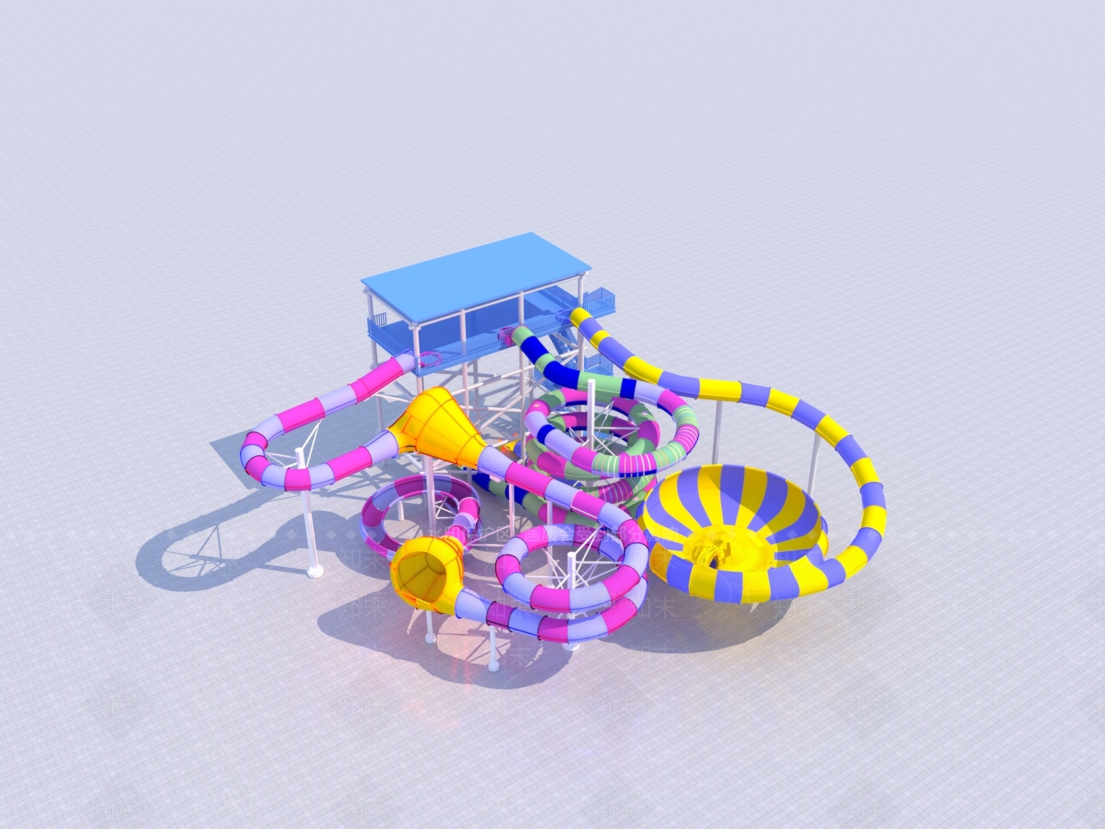 水上乐园巨兽碗3D模型下载【ID:1144402552】