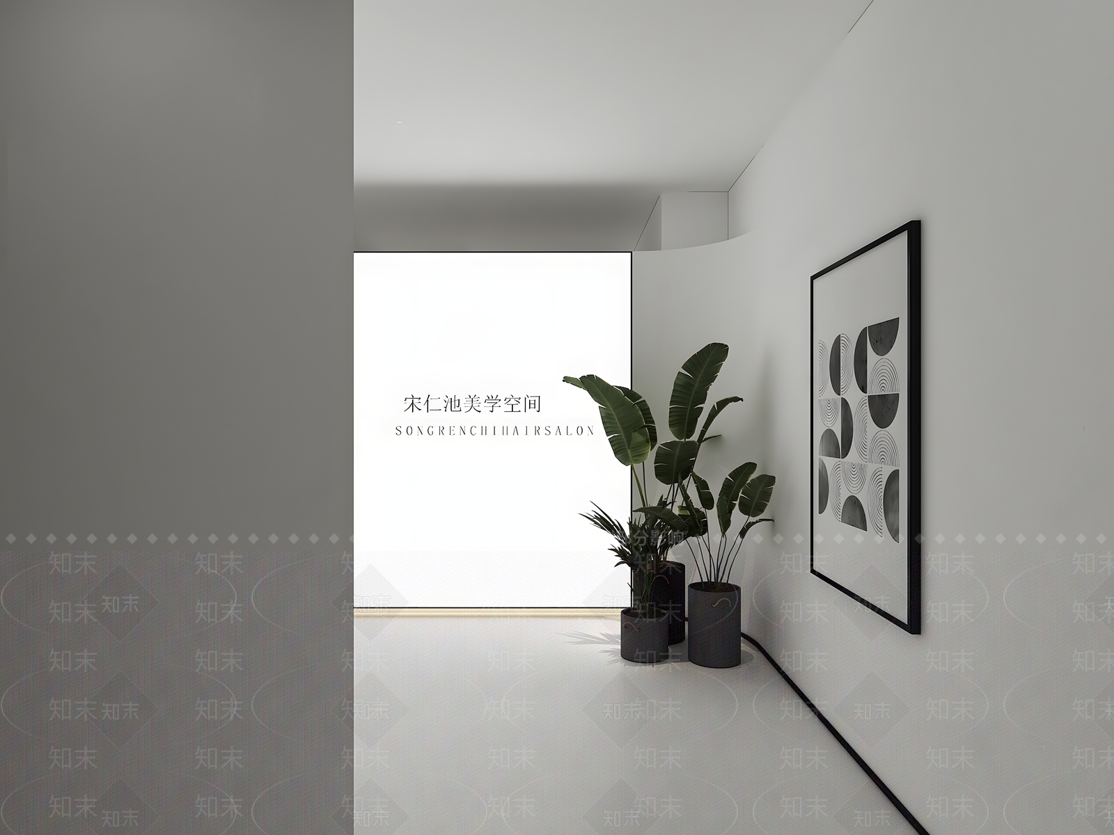 现代简约美发店SU模型下载【ID:1144405969】