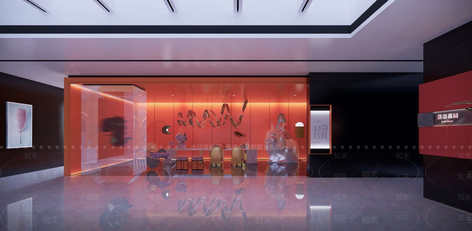 现代室内文化展厅SU模型下载【ID:1144408526】