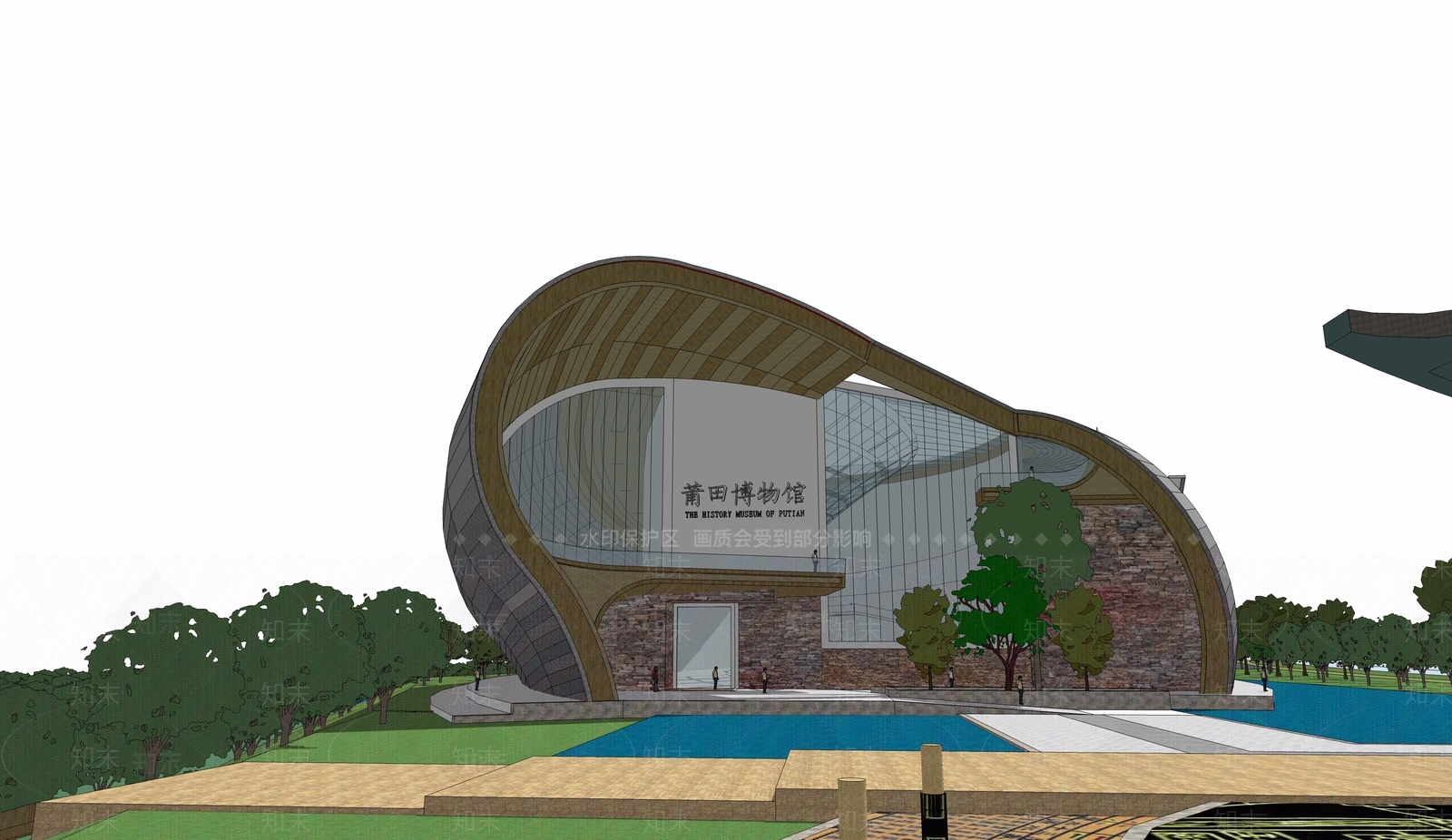 现代博物馆SU模型下载【ID:1144408601】