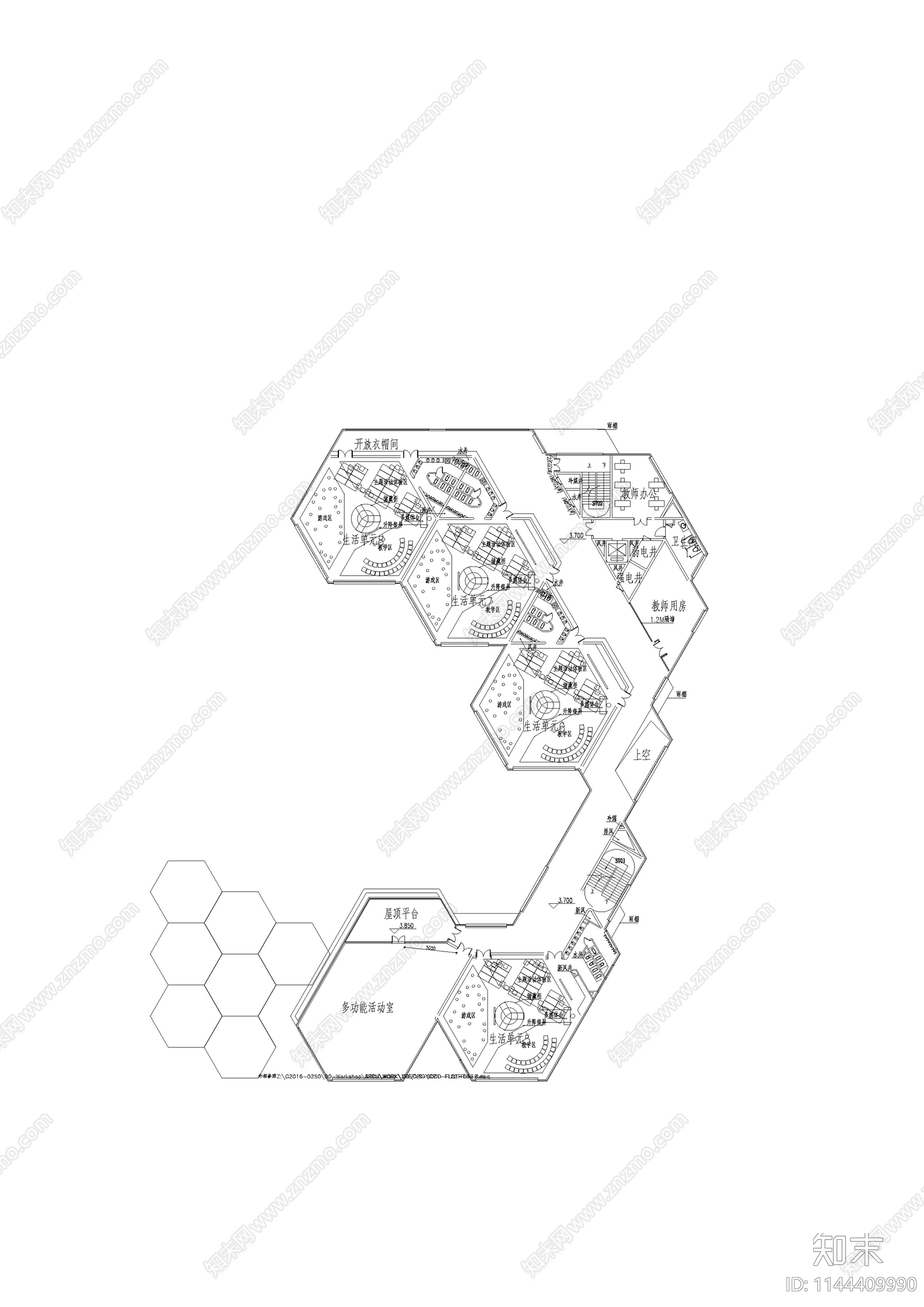 杭州滨江幼儿园建筑cad施工图下载【ID:1144409990】