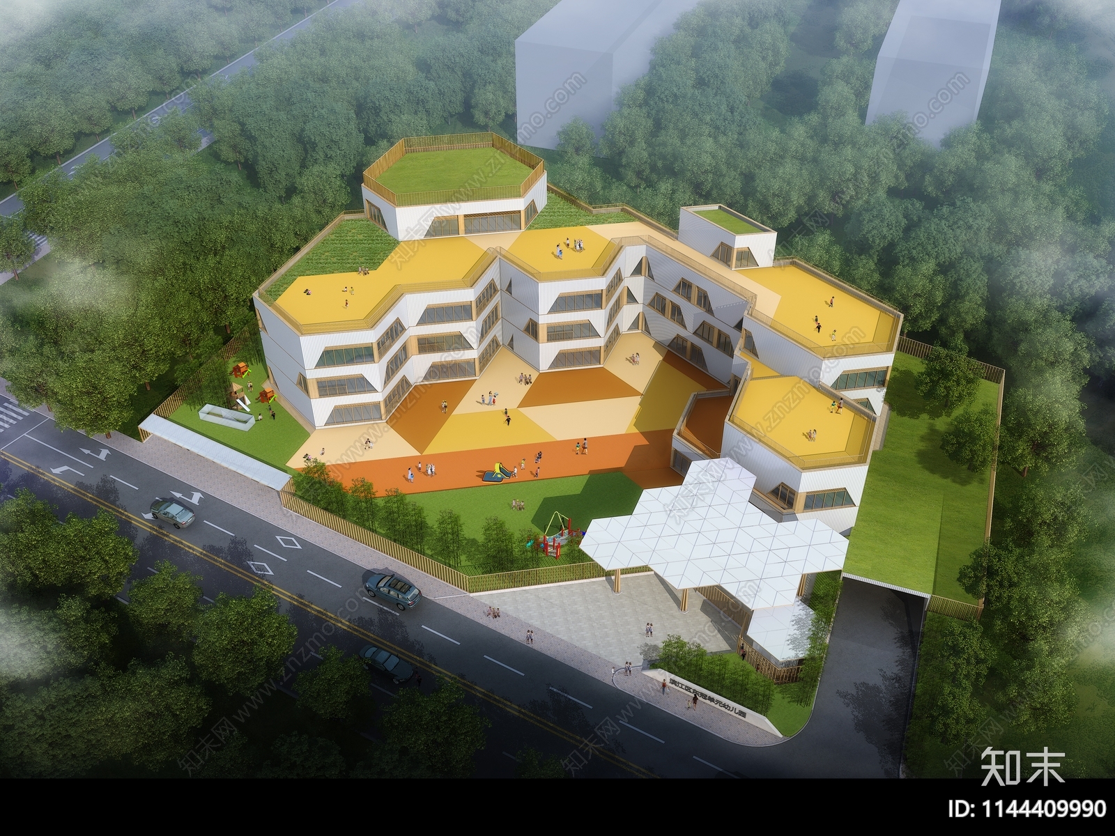 杭州滨江幼儿园建筑施工图下载【ID:1144409990】
