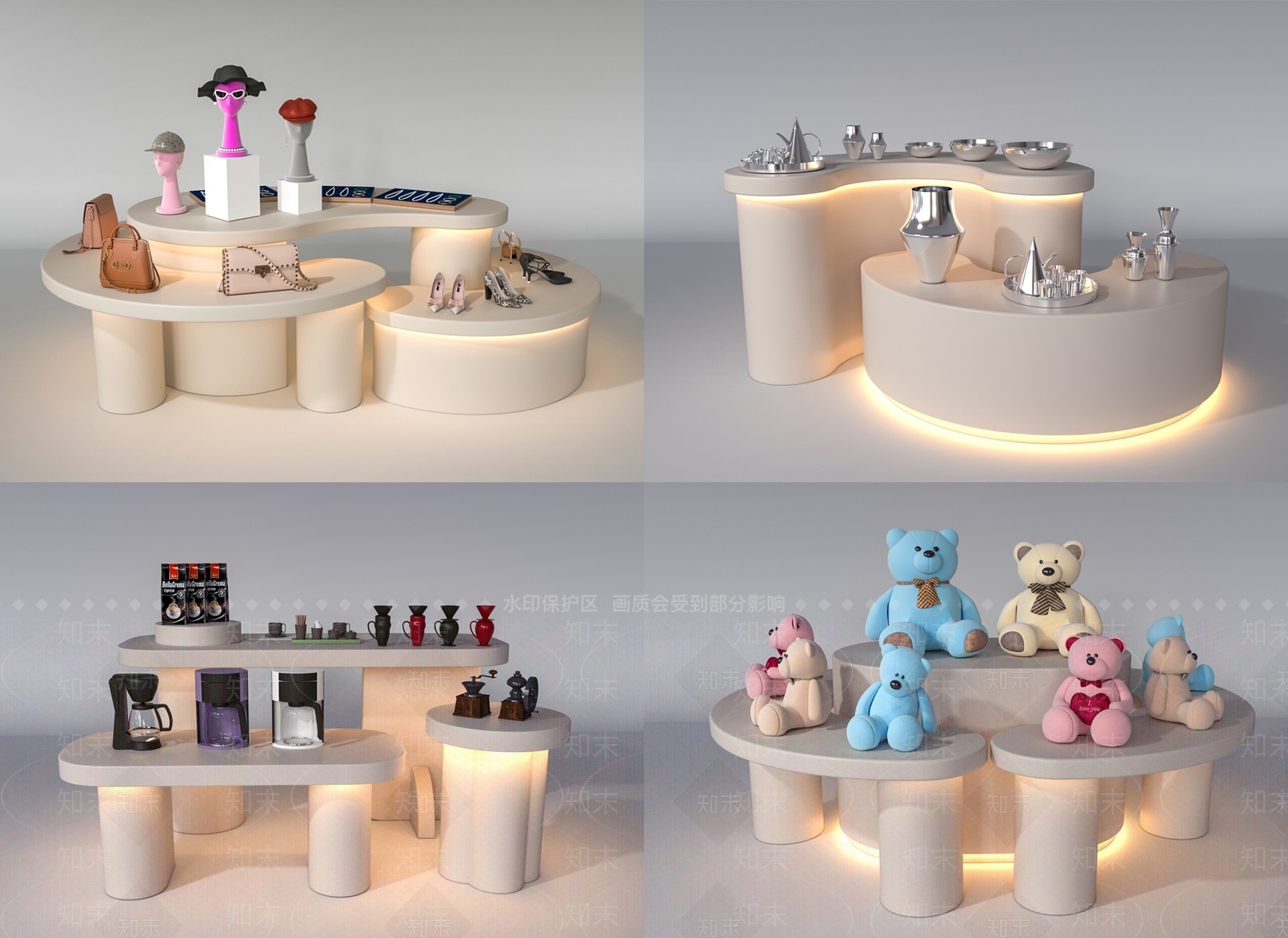 现代展示展柜SU模型下载【ID:1144421958】