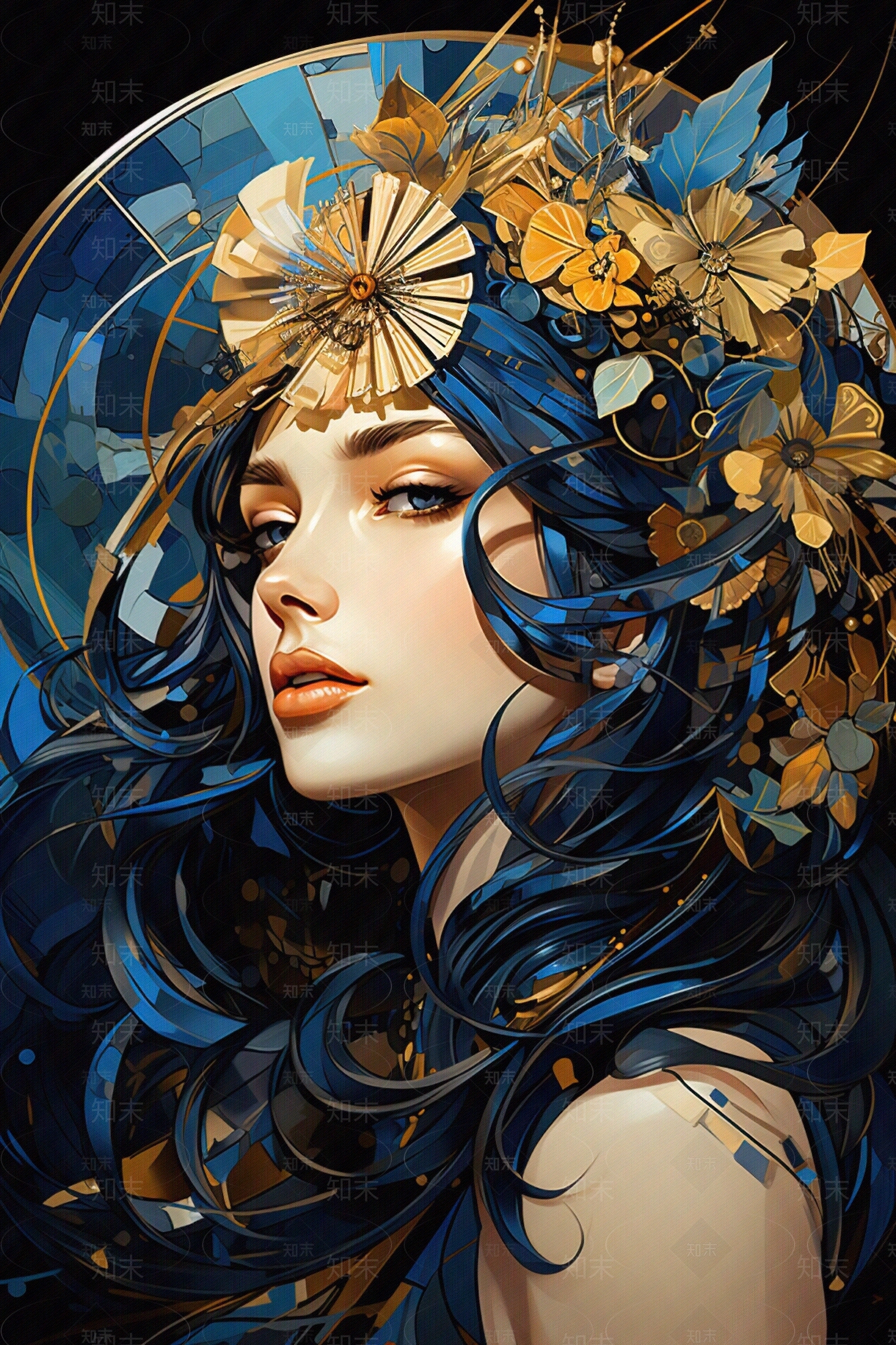 现代人物轻奢装饰彩画贴图下载【ID:1144423595】