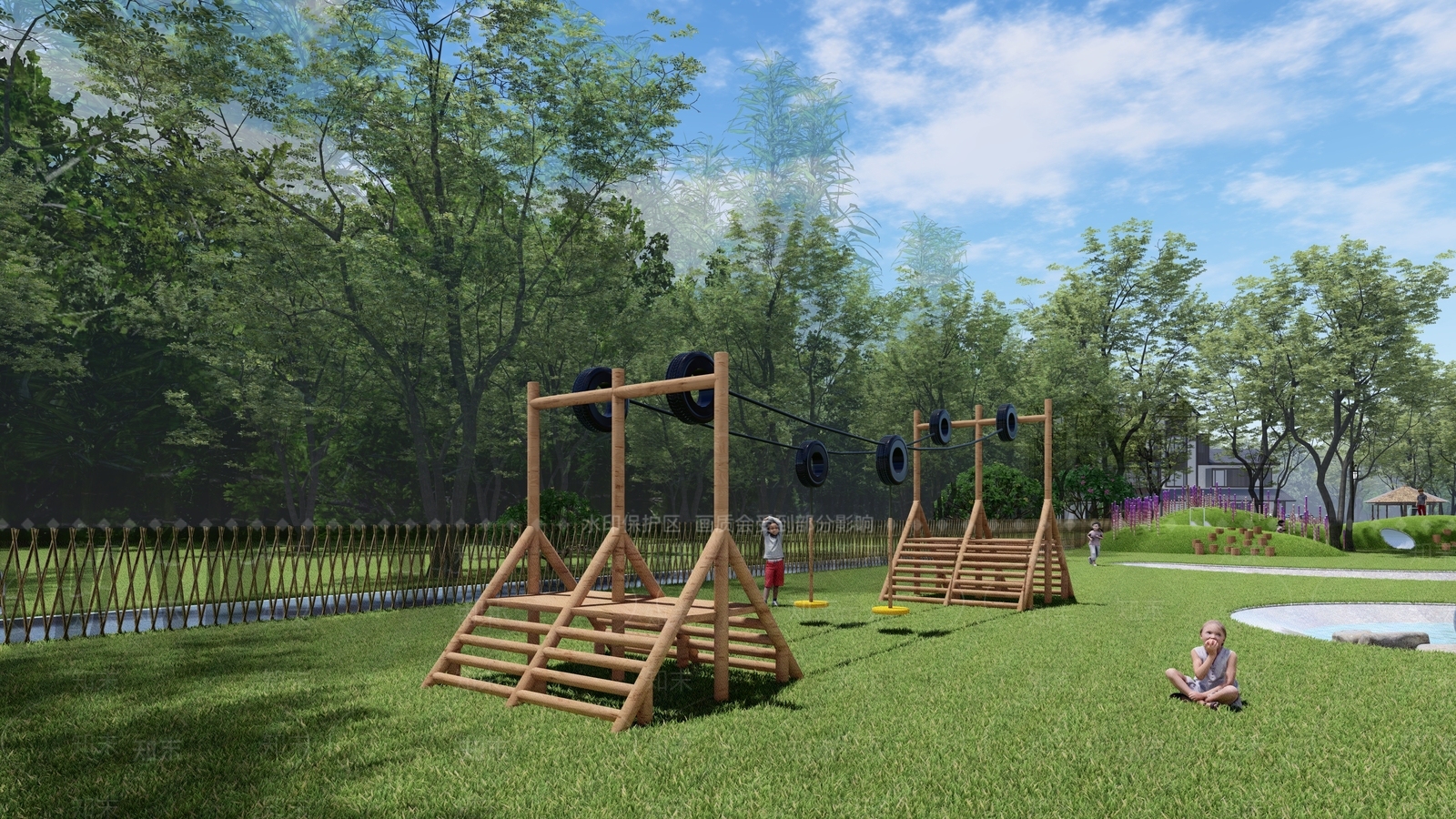 儿童双人滑索SU模型下载【ID:1144546913】