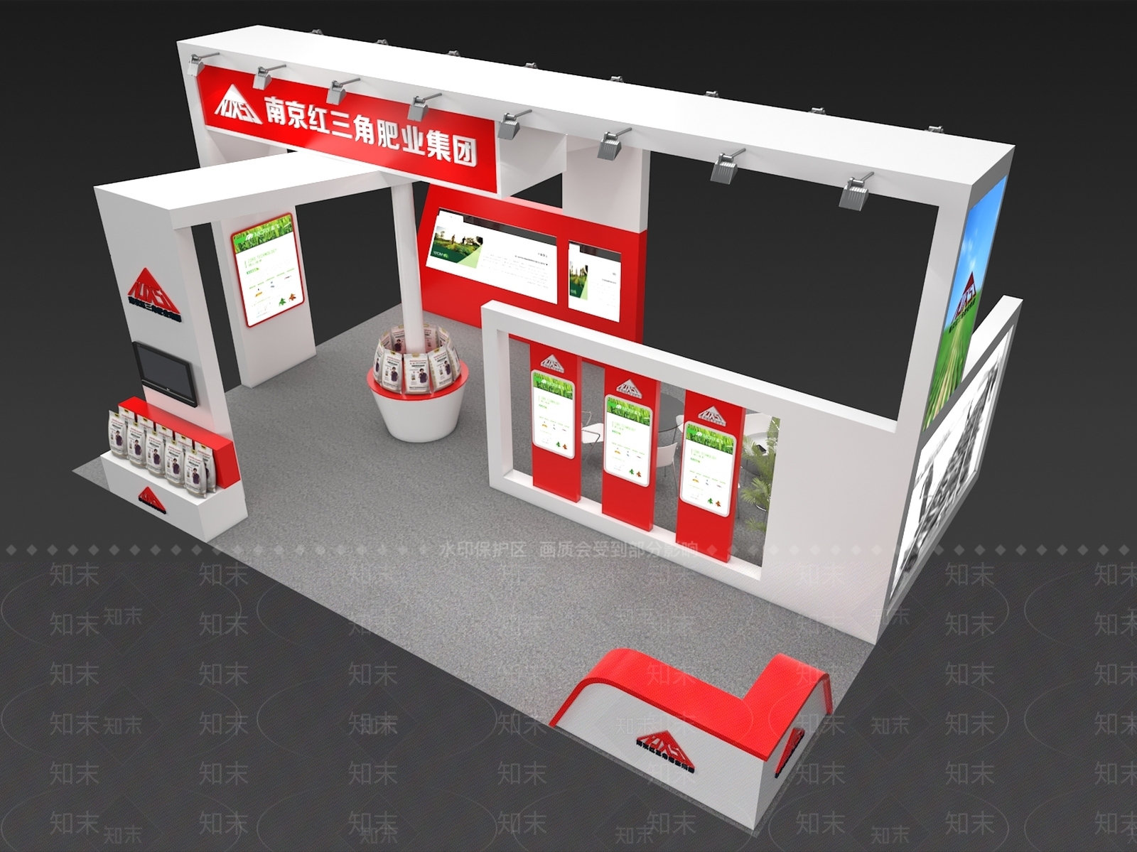 54平四面开口展位3D模型下载【ID:1144431086】