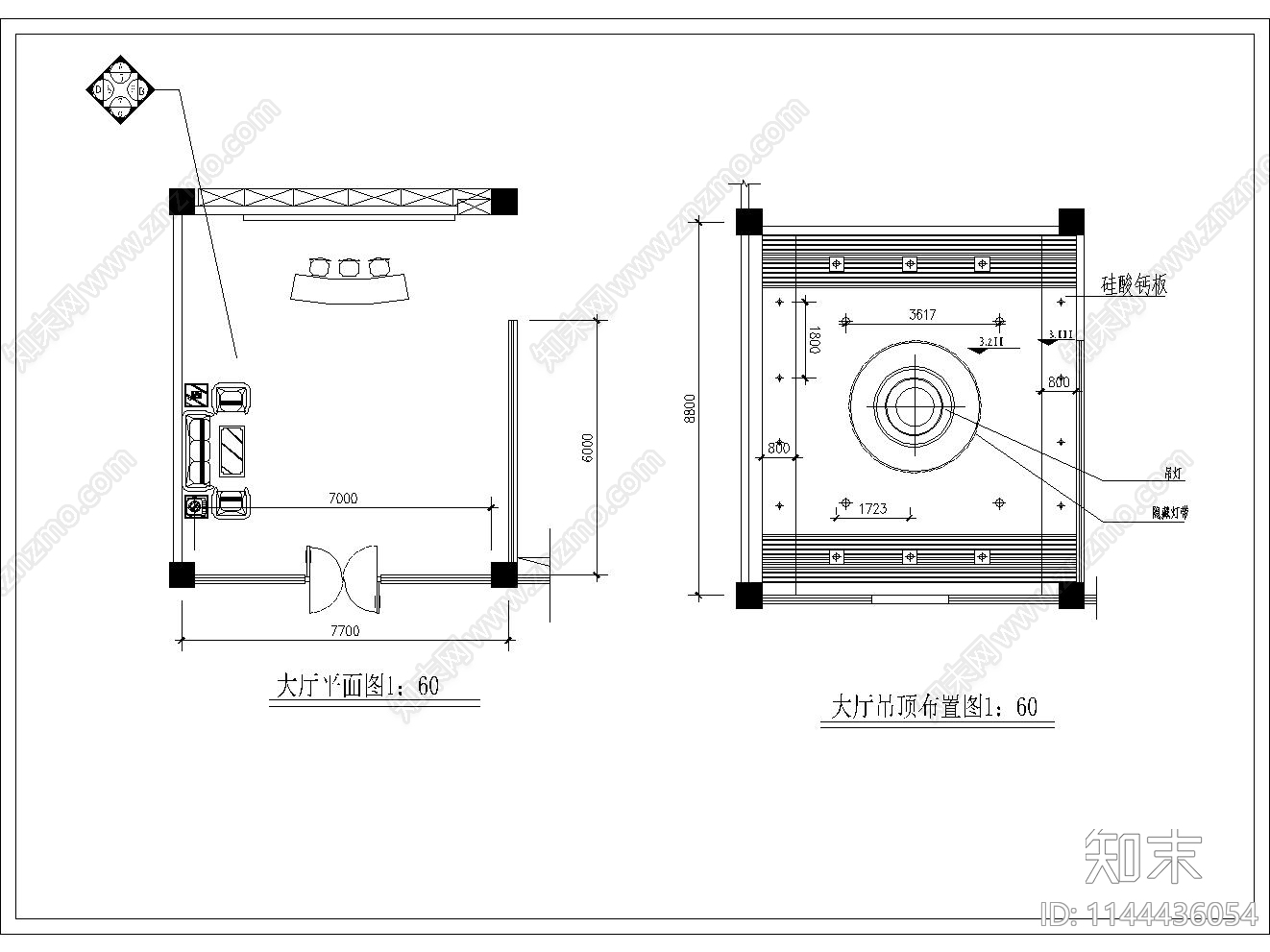 KTV包房室内cad施工图下载【ID:1144436054】