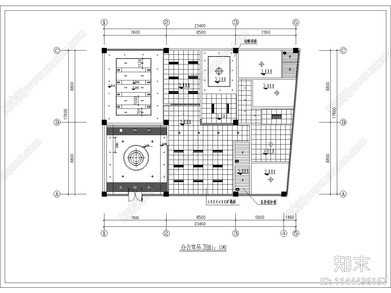 小型办公室室内cad施工图下载【ID:1144436167】