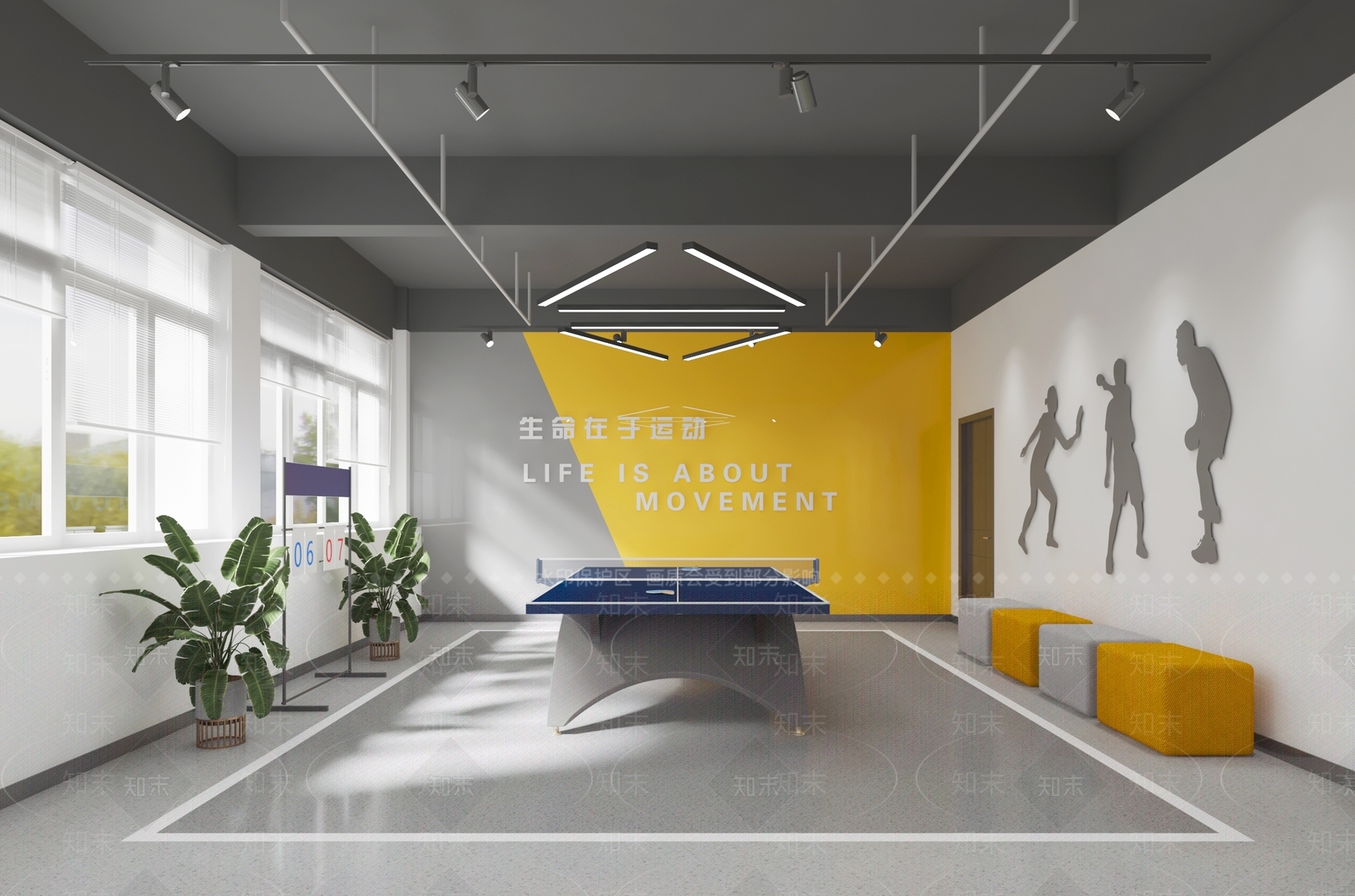 乒乓球室3D模型下载【ID:1144437013】