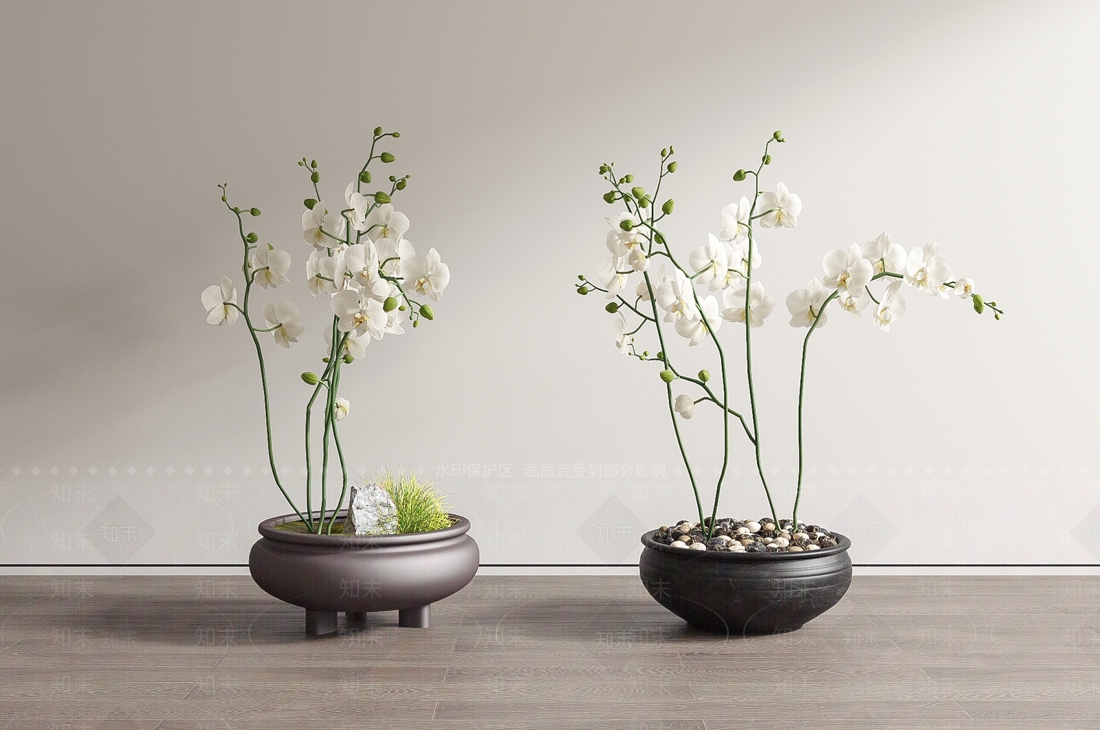 蝴蝶兰盆栽SU模型下载【ID:1144447065】