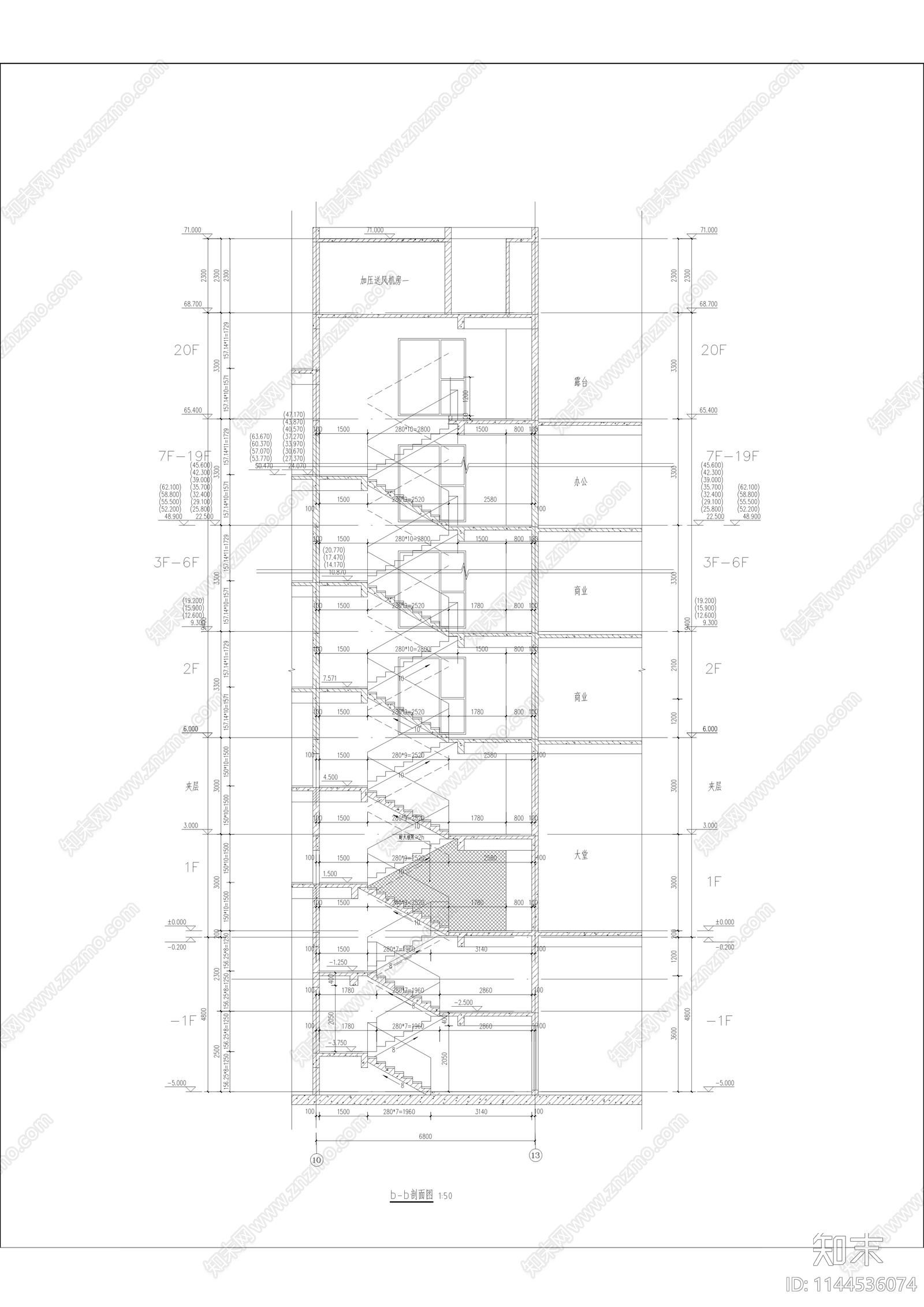 公寓建筑cad施工图下载【ID:1144536074】