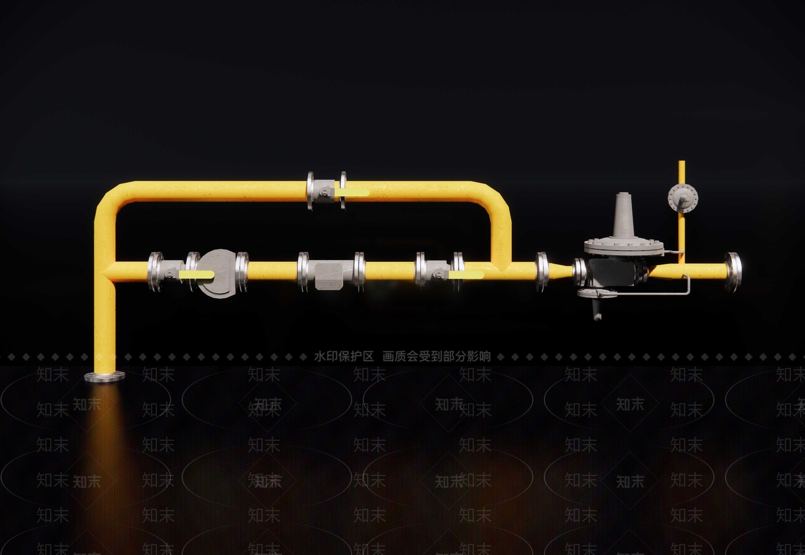 现代管道阀门SU模型下载【ID:1144459123】