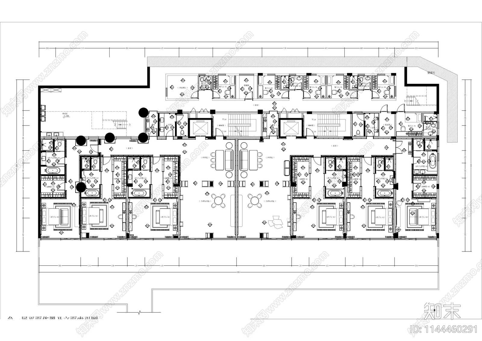 2000平私人别墅室内cad施工图下载【ID:1144460291】