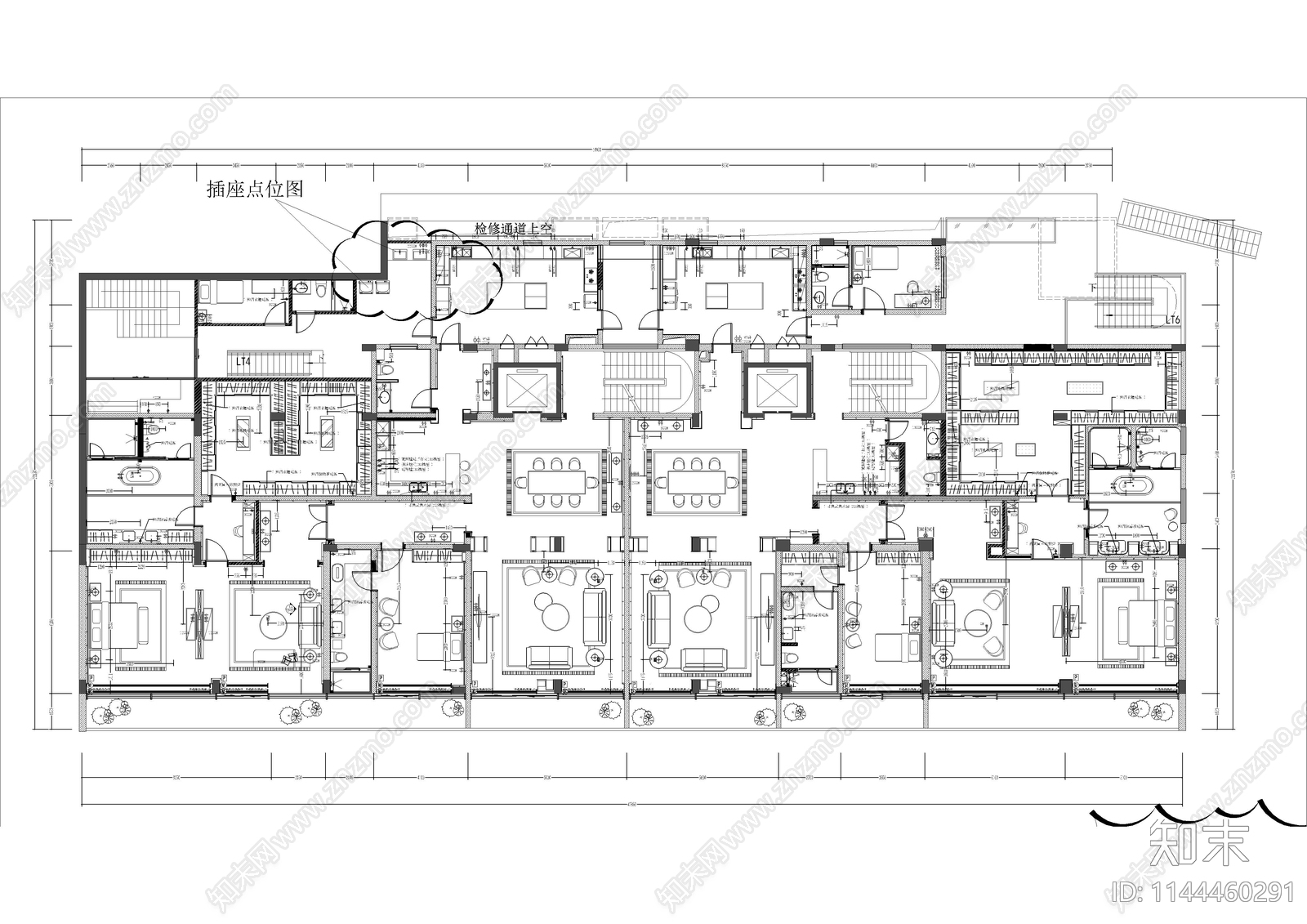 2000平私人别墅室内cad施工图下载【ID:1144460291】