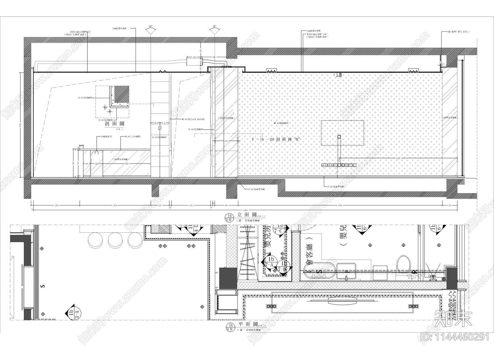 2000平私人别墅室内cad施工图下载【ID:1144460291】