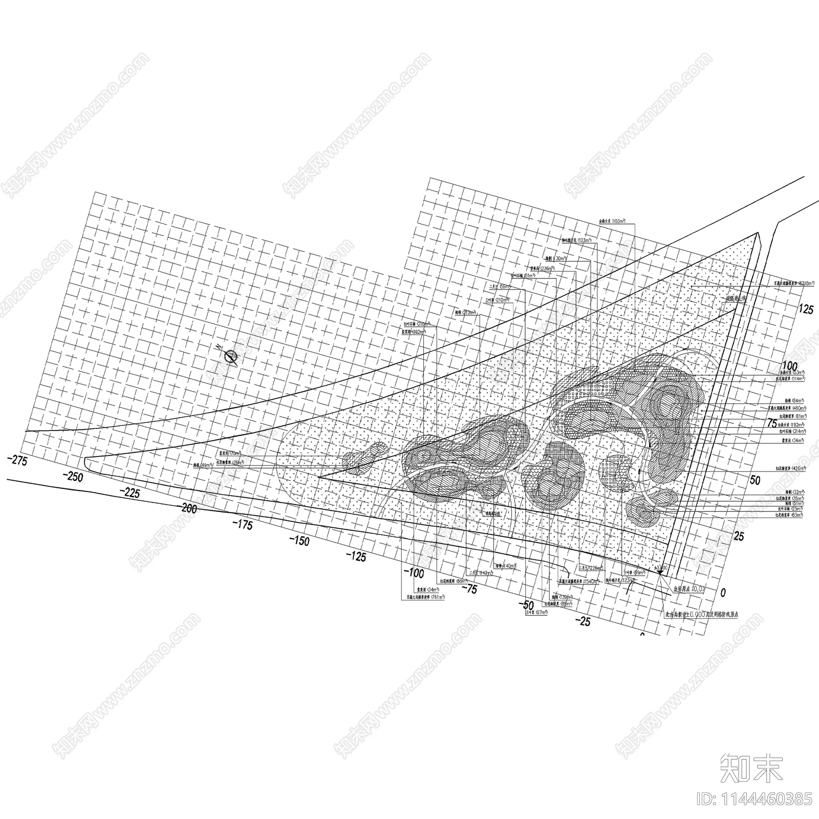 三角岛植物种植景观施工图下载【ID:1144460385】