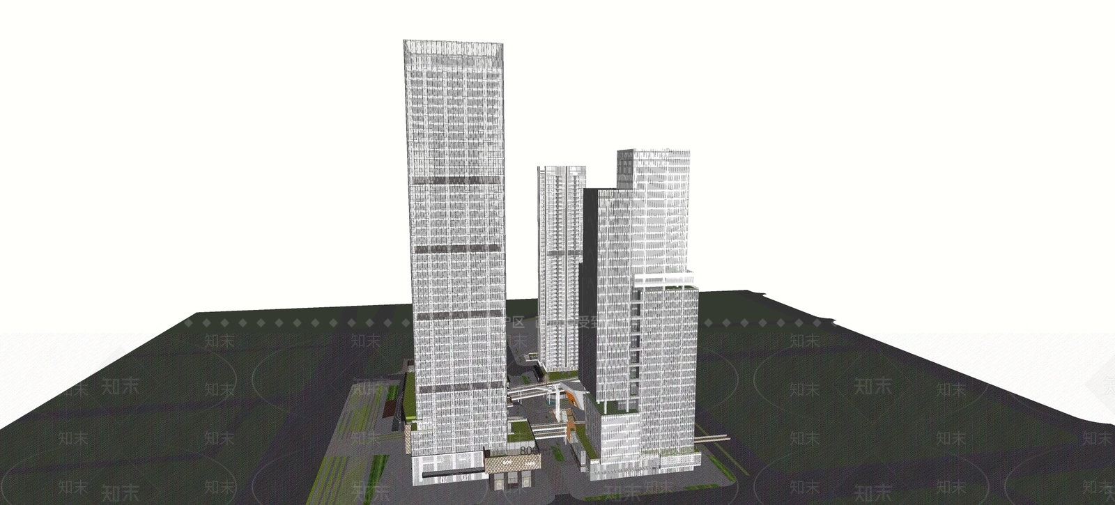 现代金融建筑SU模型下载【ID:1144461196】