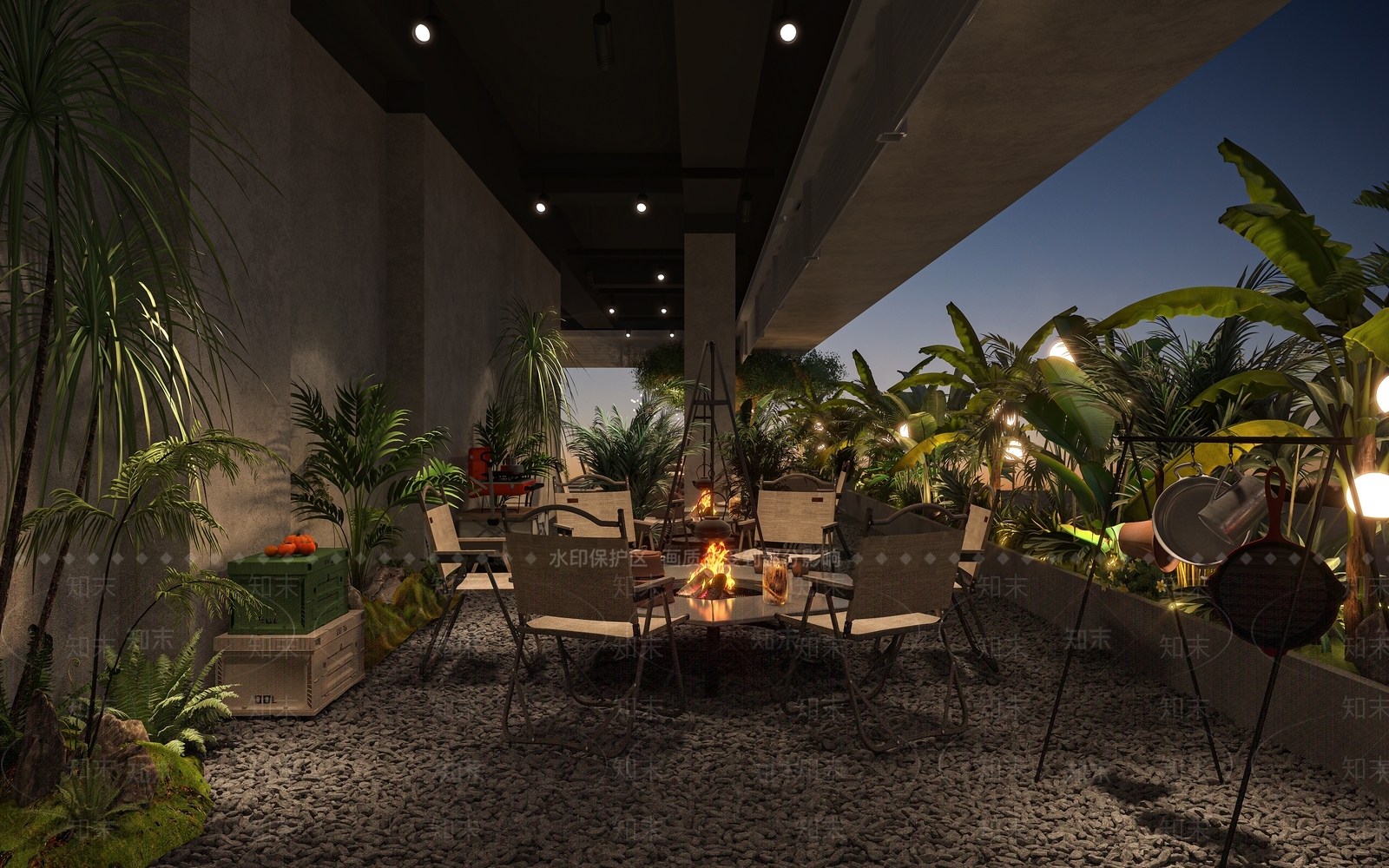露营风奶茶店3D模型下载【ID:1144470004】