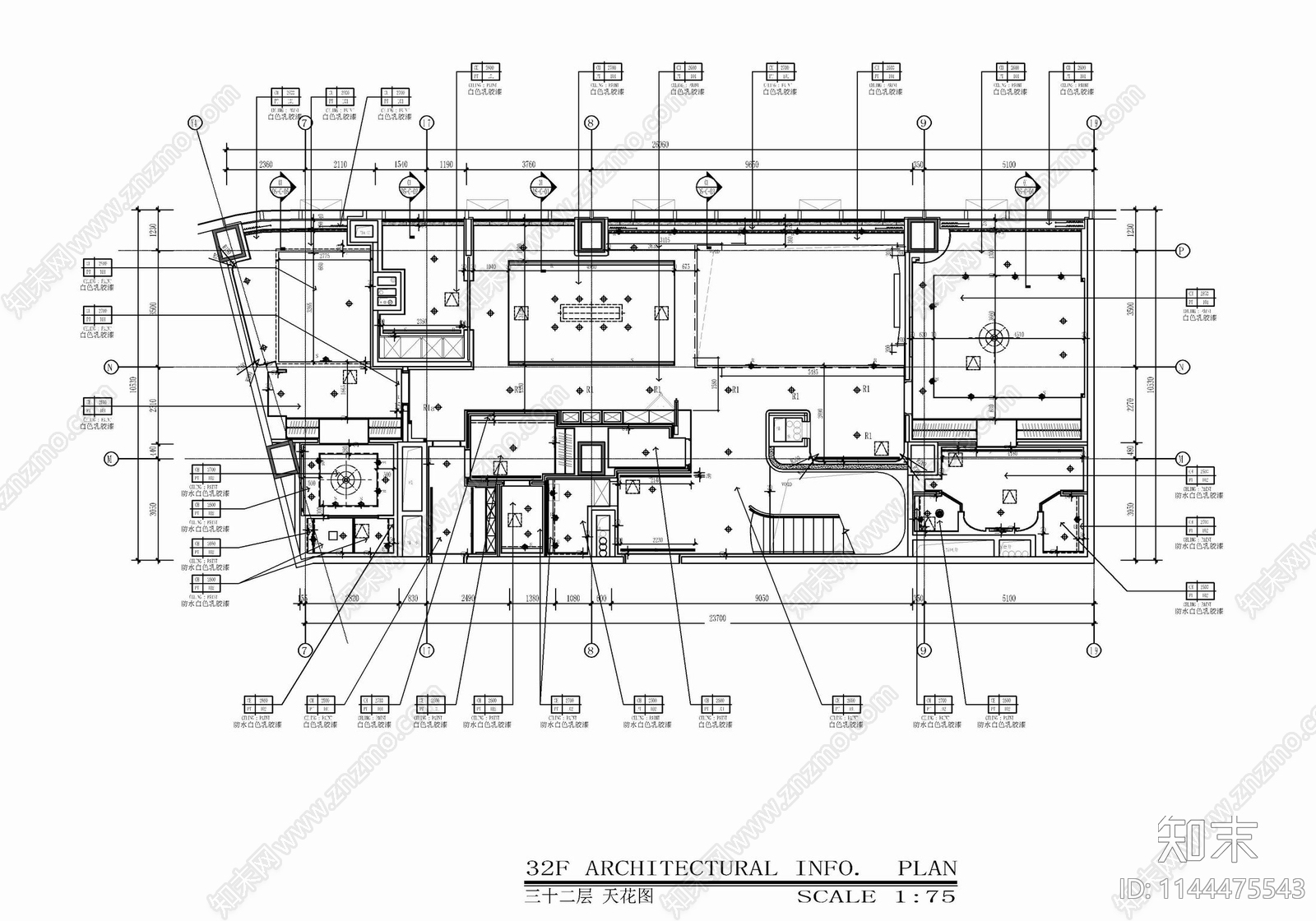 500㎡复式别墅室内cad施工图下载【ID:1144475543】