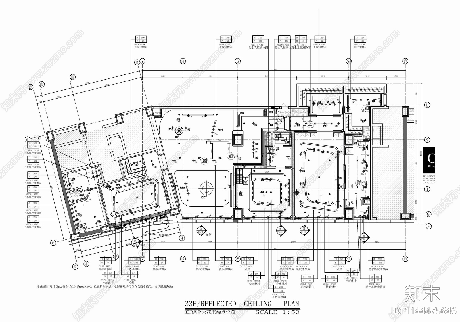 450㎡复式别墅室内cad施工图下载【ID:1144475646】