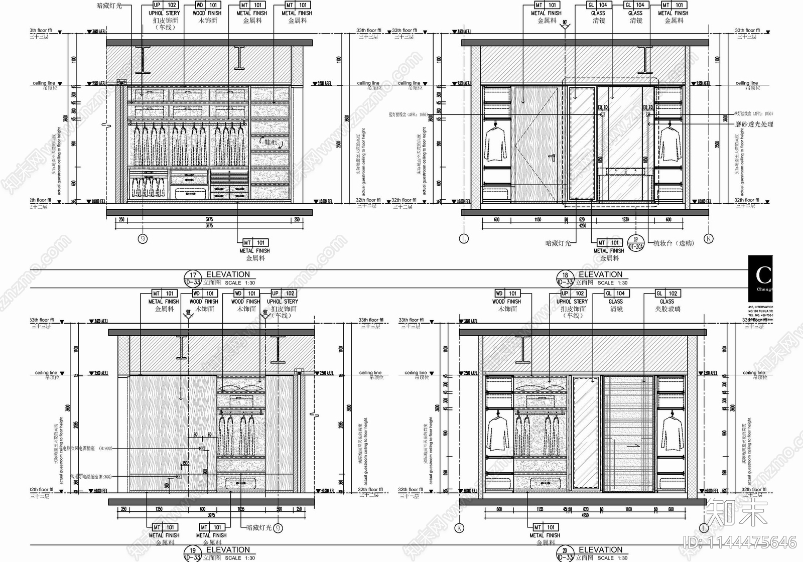 450㎡复式别墅室内cad施工图下载【ID:1144475646】