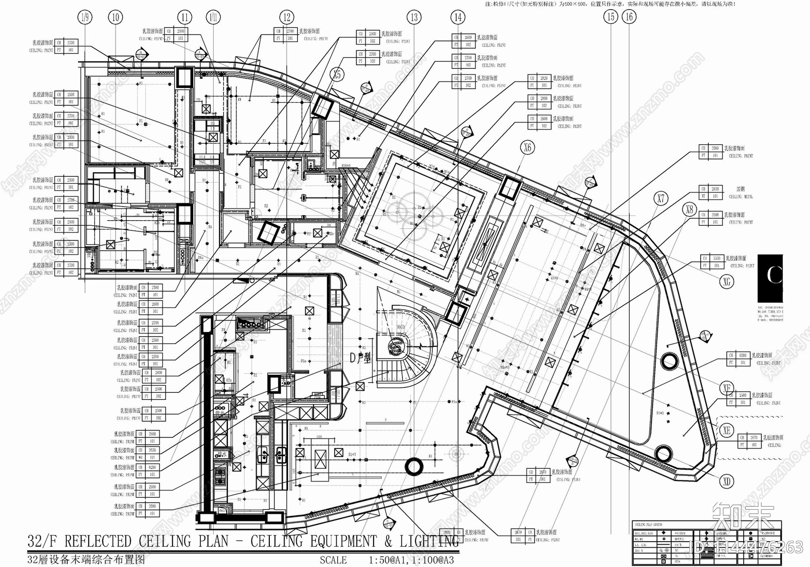 800㎡复式别墅豪宅室内cad施工图下载【ID:1144476263】