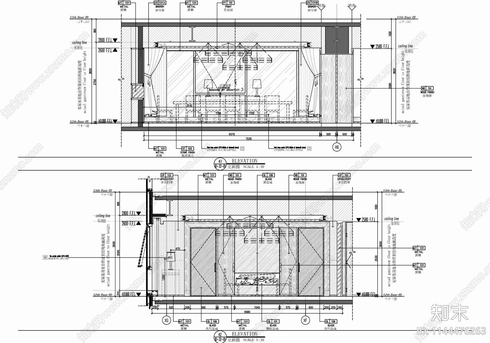 800㎡复式别墅豪宅室内cad施工图下载【ID:1144476263】