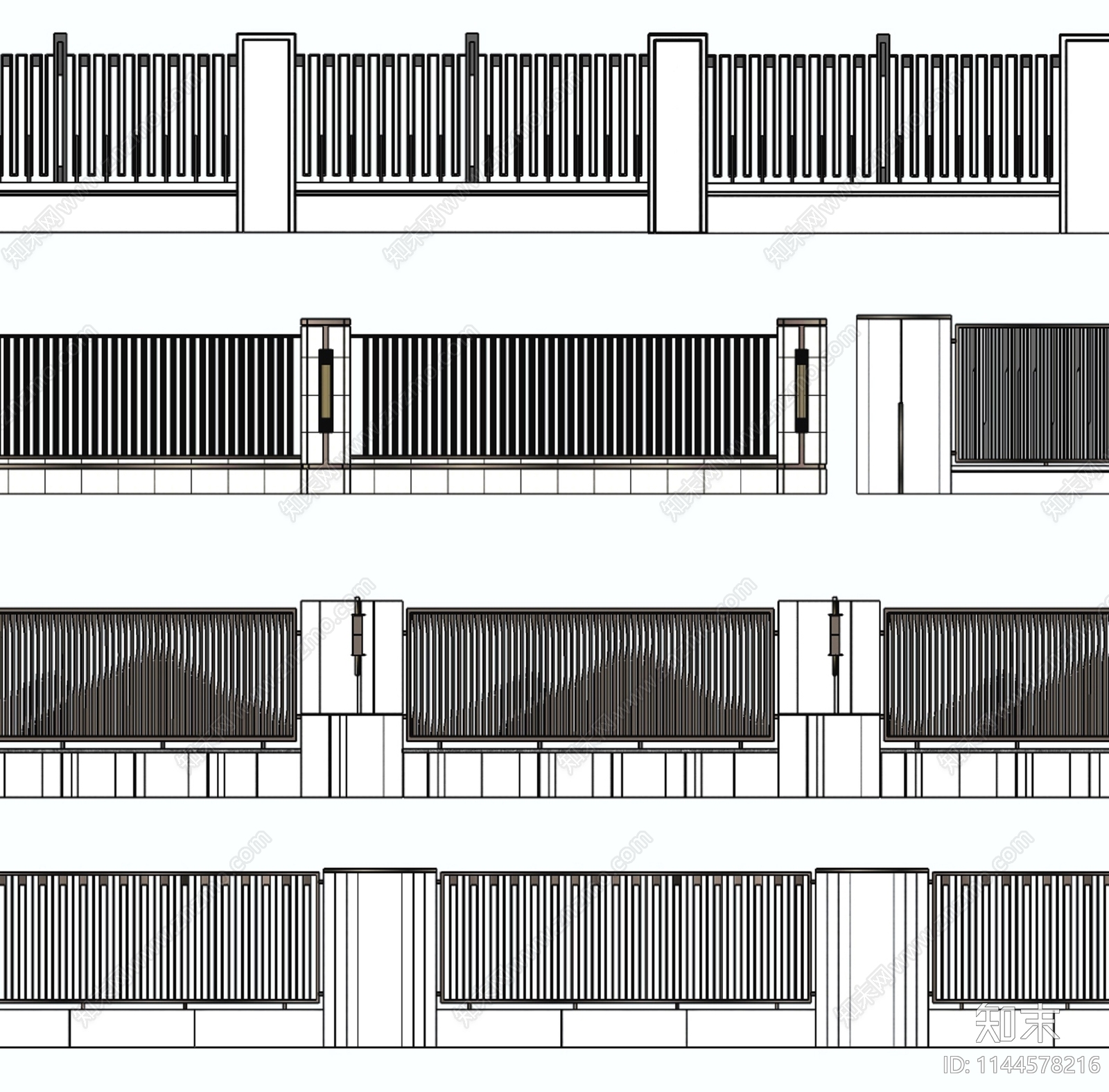 现代围栏护栏SU模型下载【ID:1144578216】