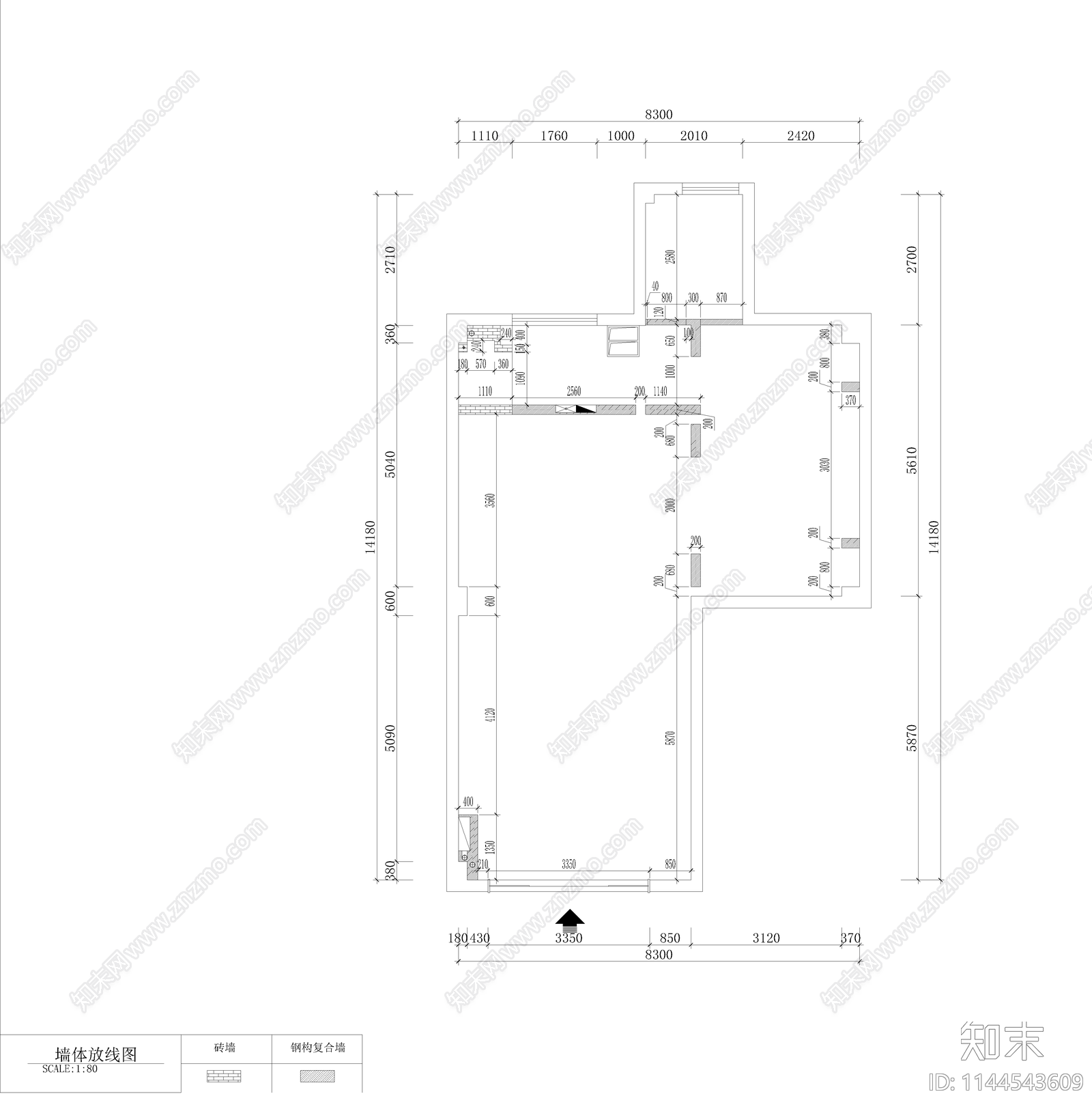 乐器行室内cad施工图下载【ID:1144543609】