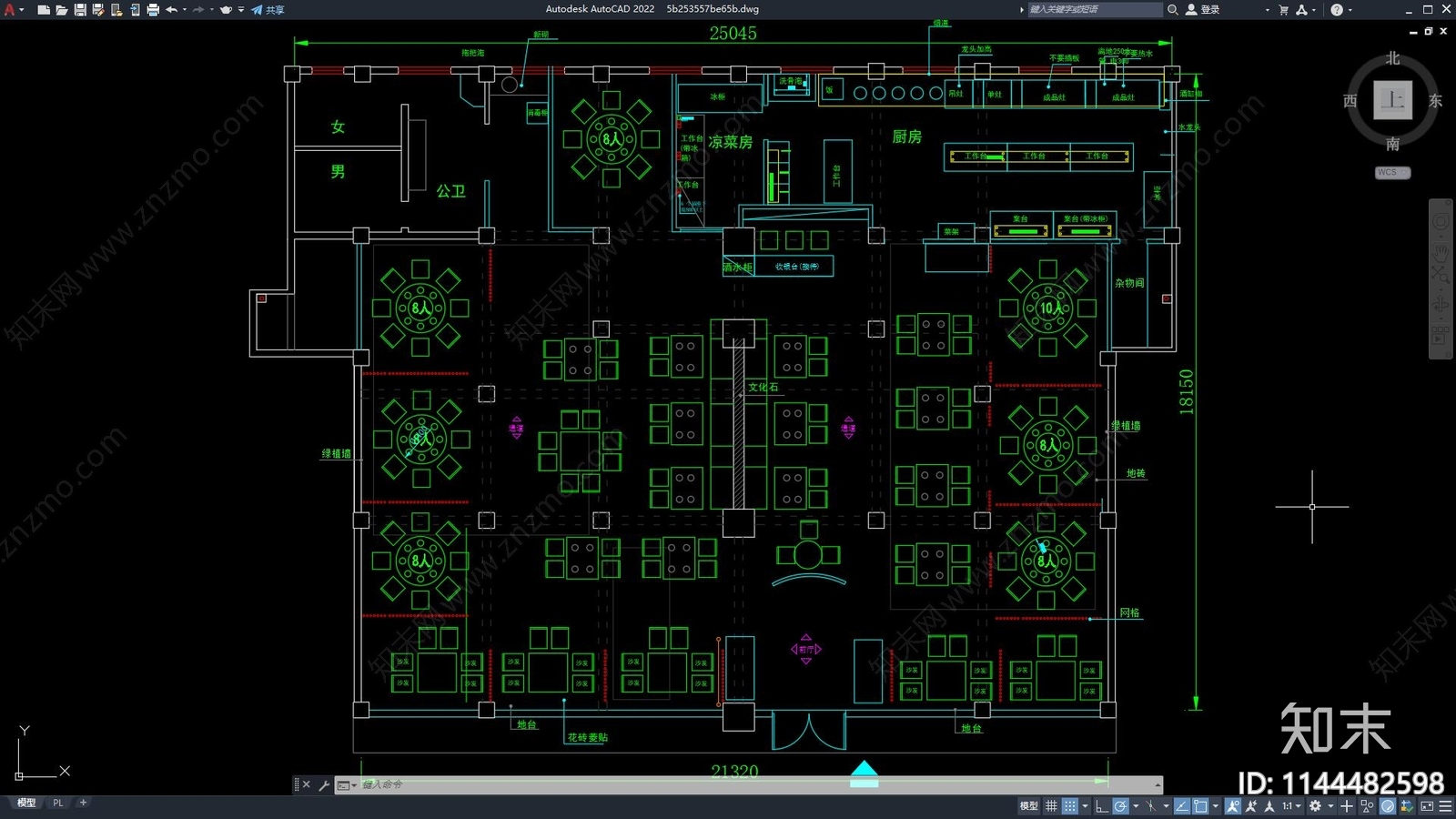 快餐店室内平面布置图施工图下载【ID:1144482598】