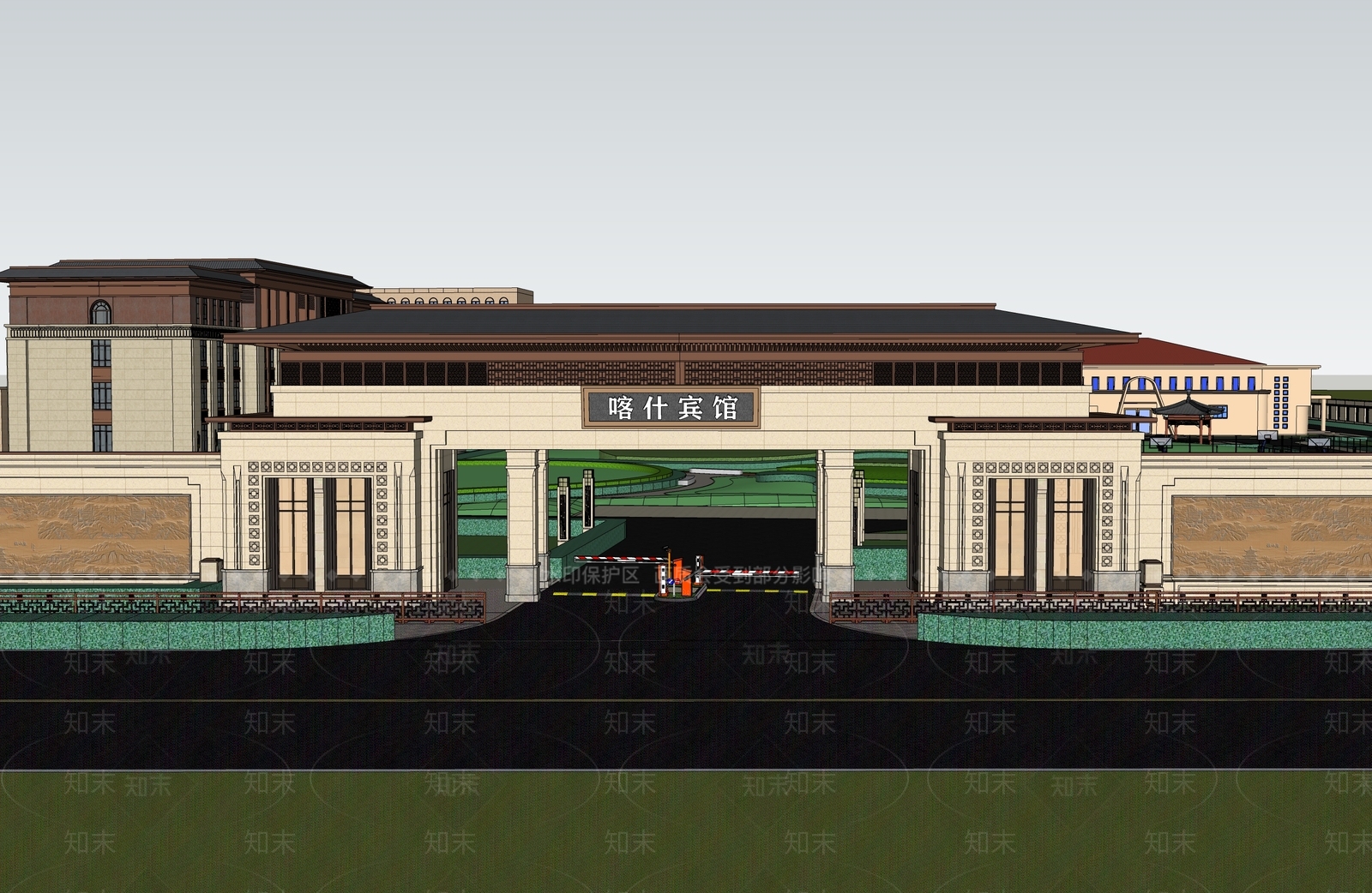 新中式办公景观SU模型下载【ID:1144484261】