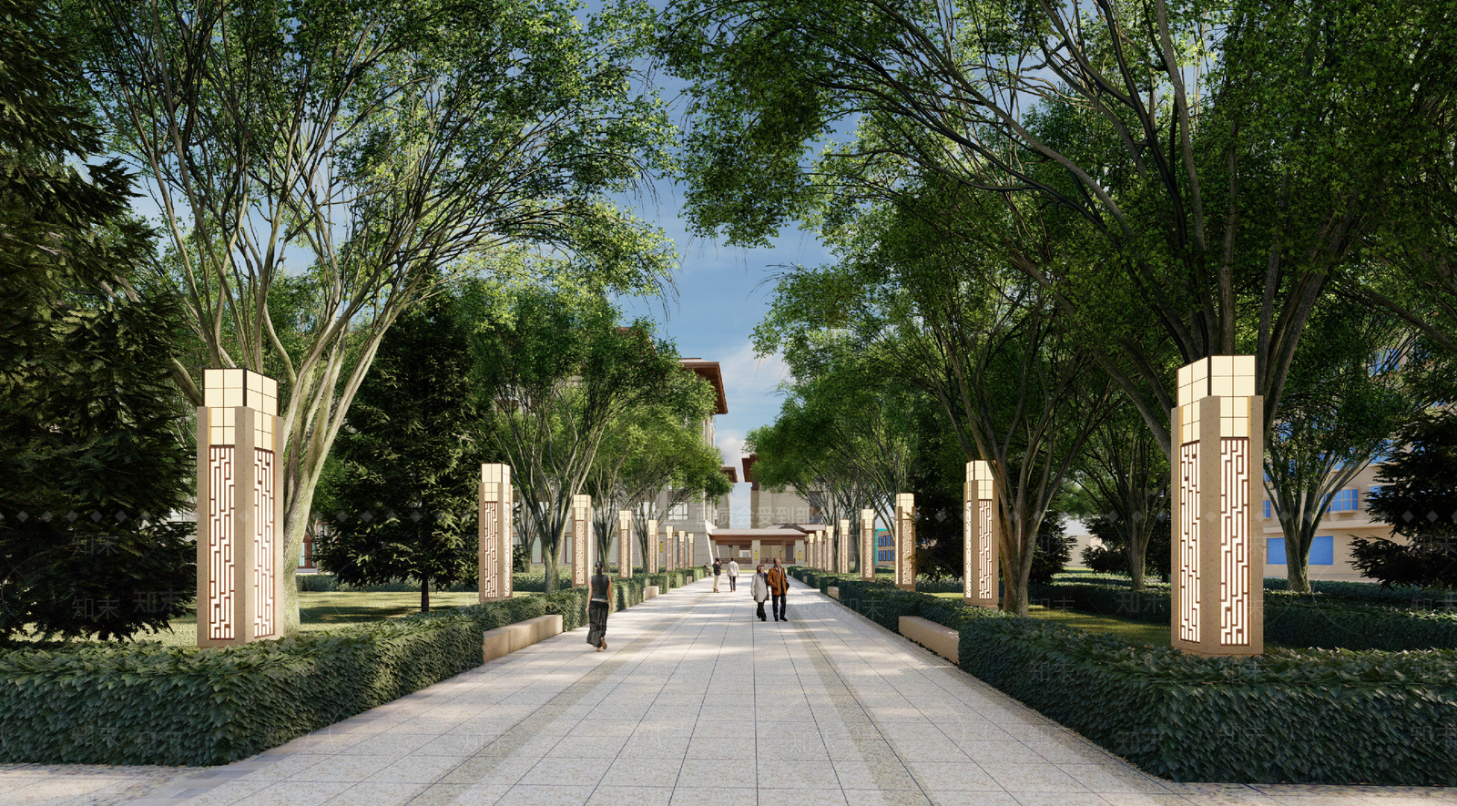 新中式办公景观SU模型下载【ID:1144484261】