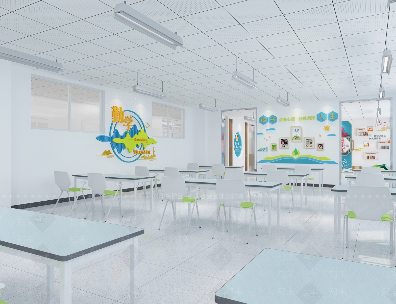 现代图书室3D模型下载【ID:1144485508】