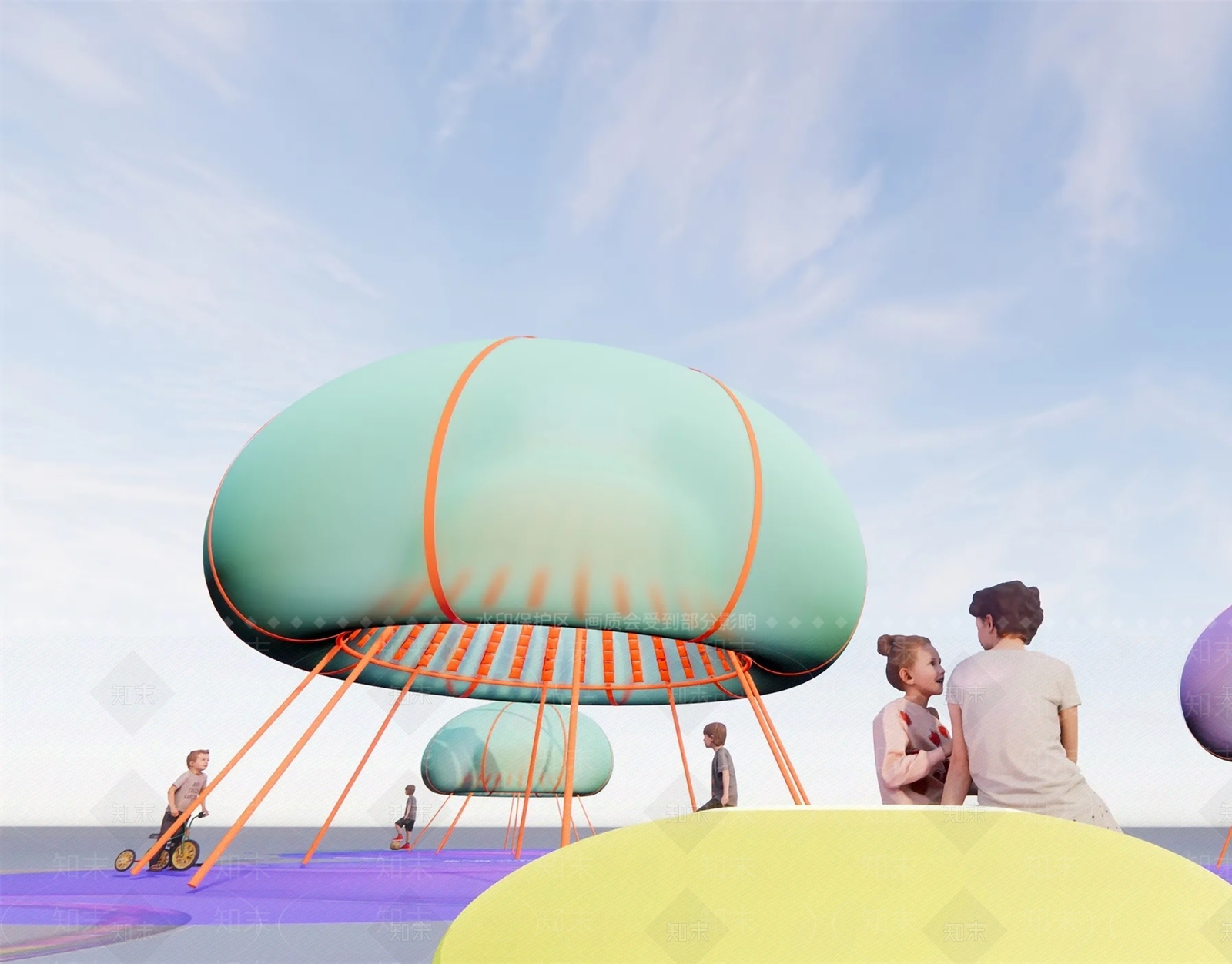 现代商业街雕塑小品SU模型下载【ID:1144485835】