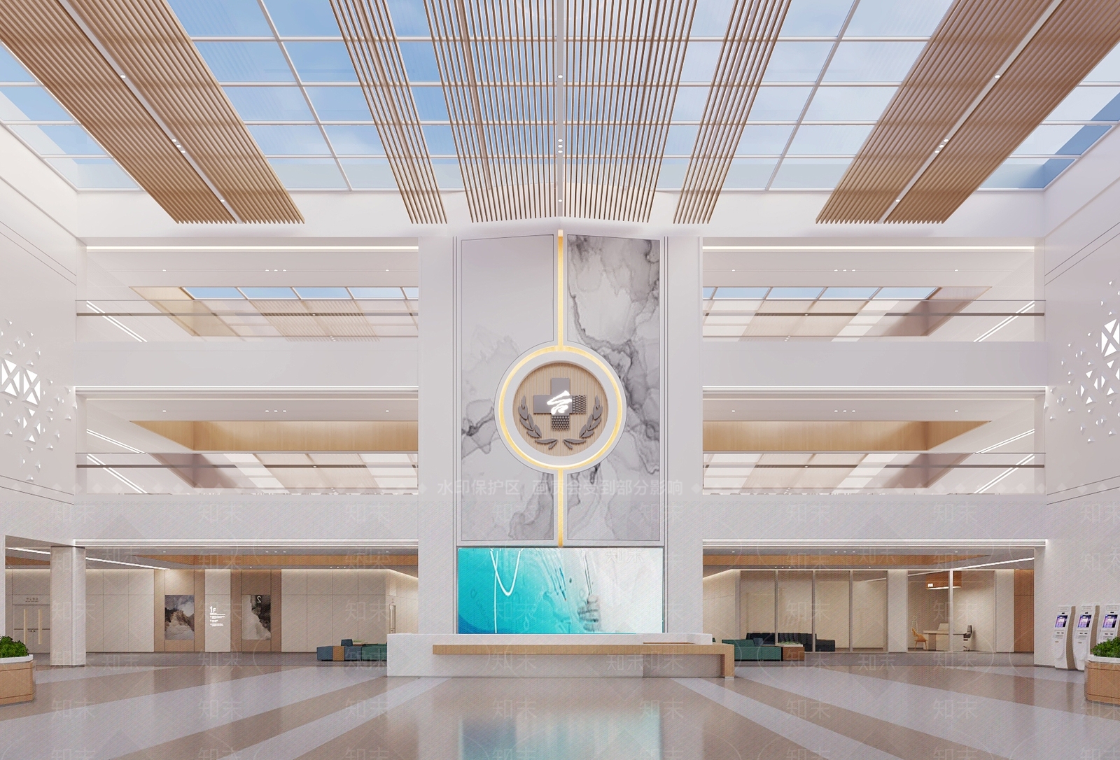 现代医院大厅SU模型下载【ID:1144489939】