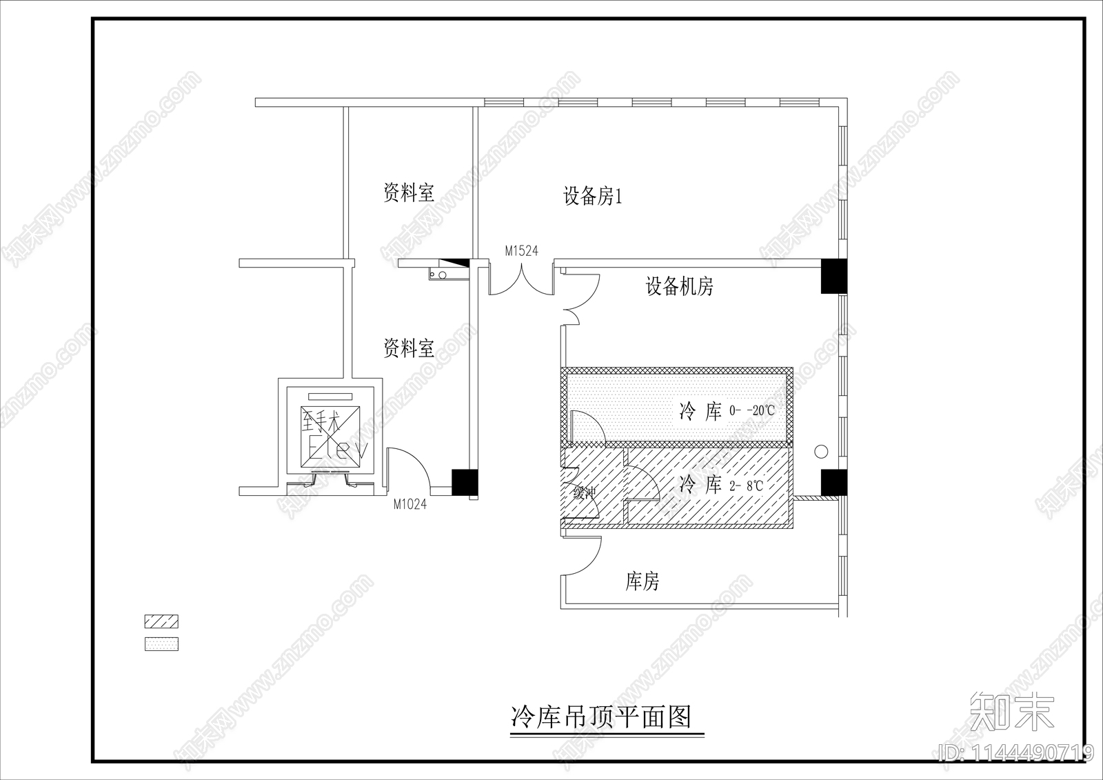 冷库装饰装修空调设计说明设备材料表cad施工图下载【ID:1144490719】