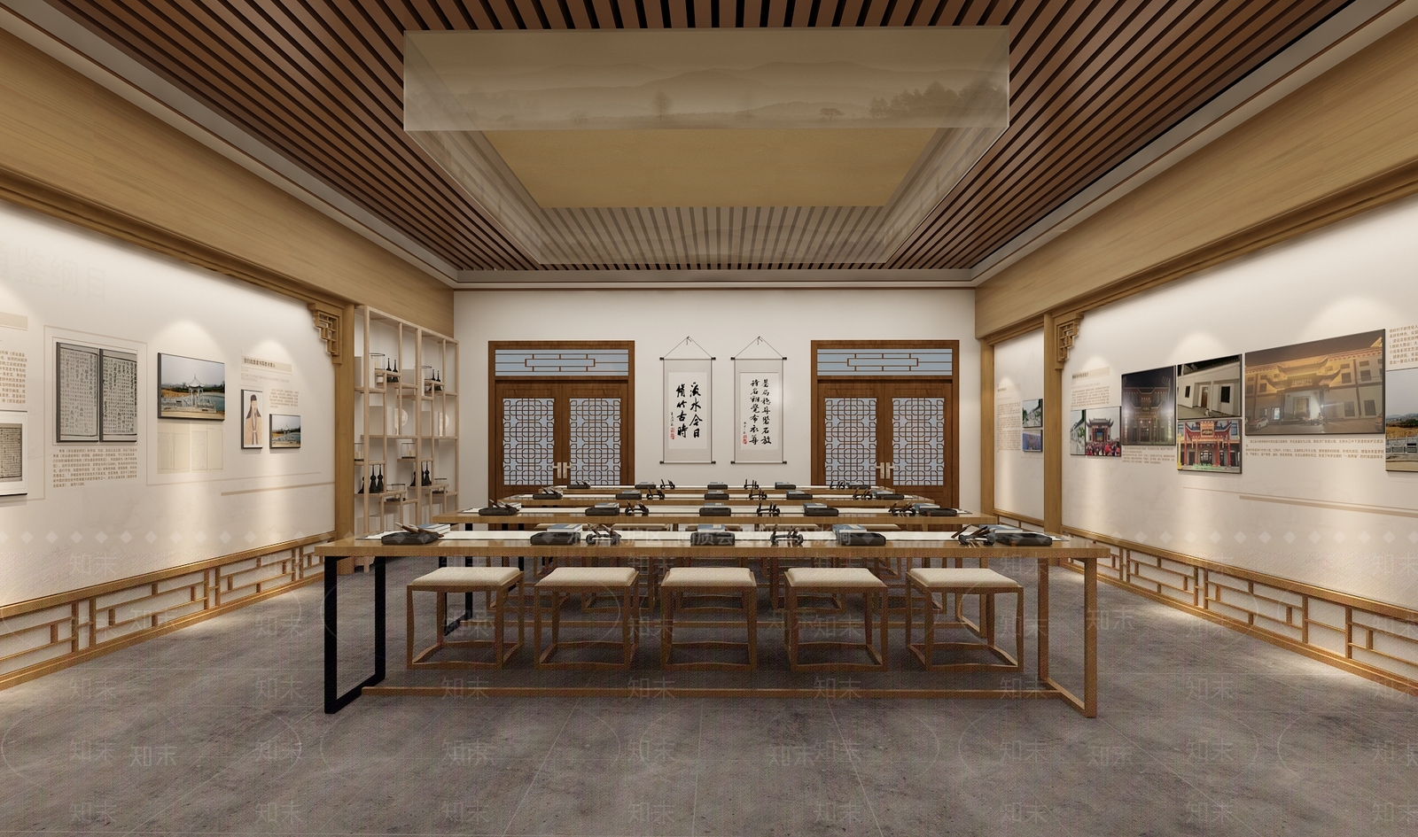 新中式学校教室SU模型下载【ID:1144491385】
