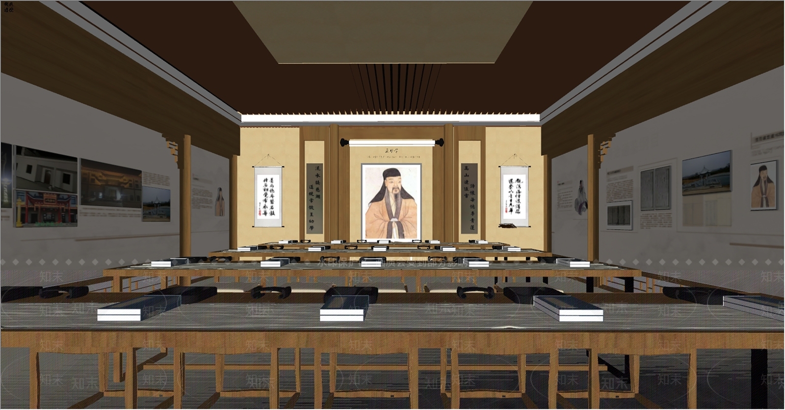 新中式学校教室SU模型下载【ID:1144491385】