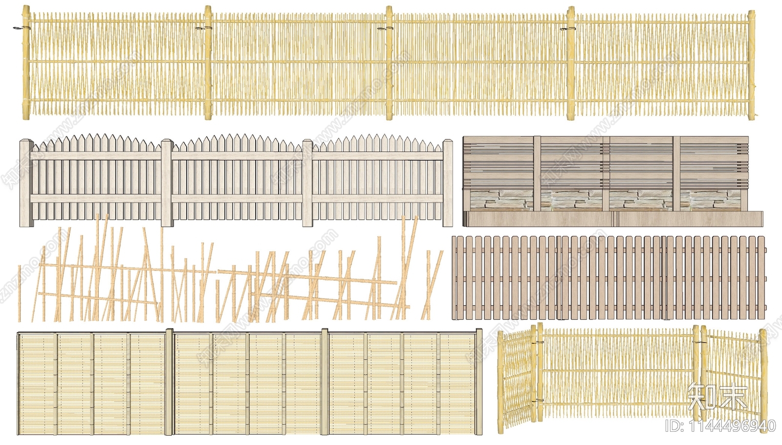 现代篱笆围墙SU模型下载【ID:1144496940】