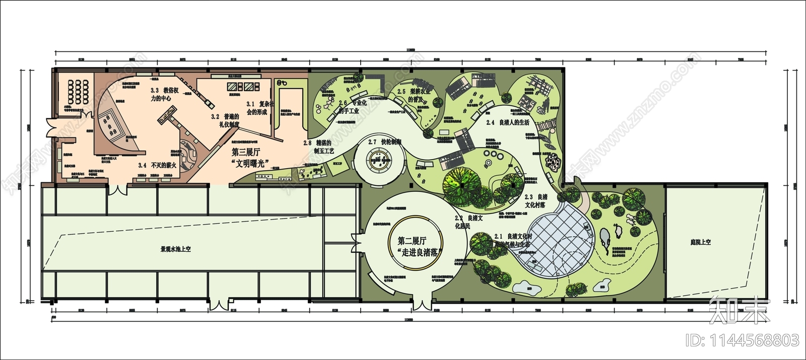 良渚文化博物馆平面图施工图下载【ID:1144568803】