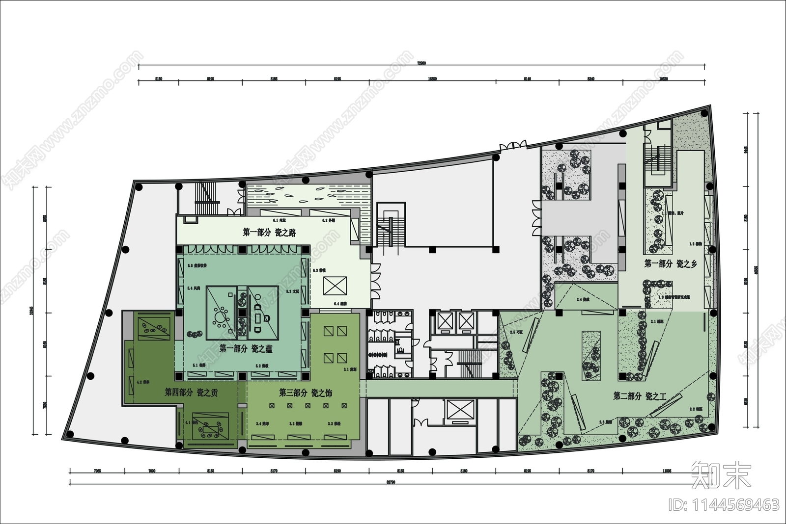 宁波慈溪博物馆室内平面图施工图下载【ID:1144569463】