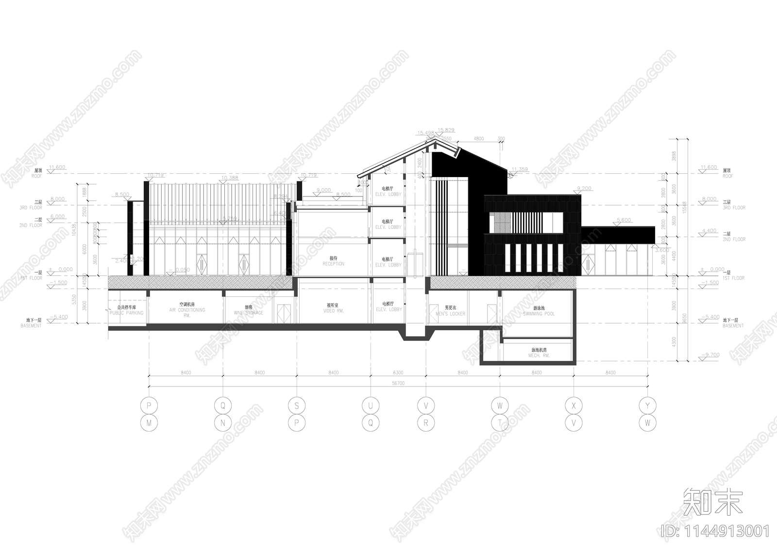 苏州姑苏会中式别墅建筑cad施工图下载【ID:1144913001】